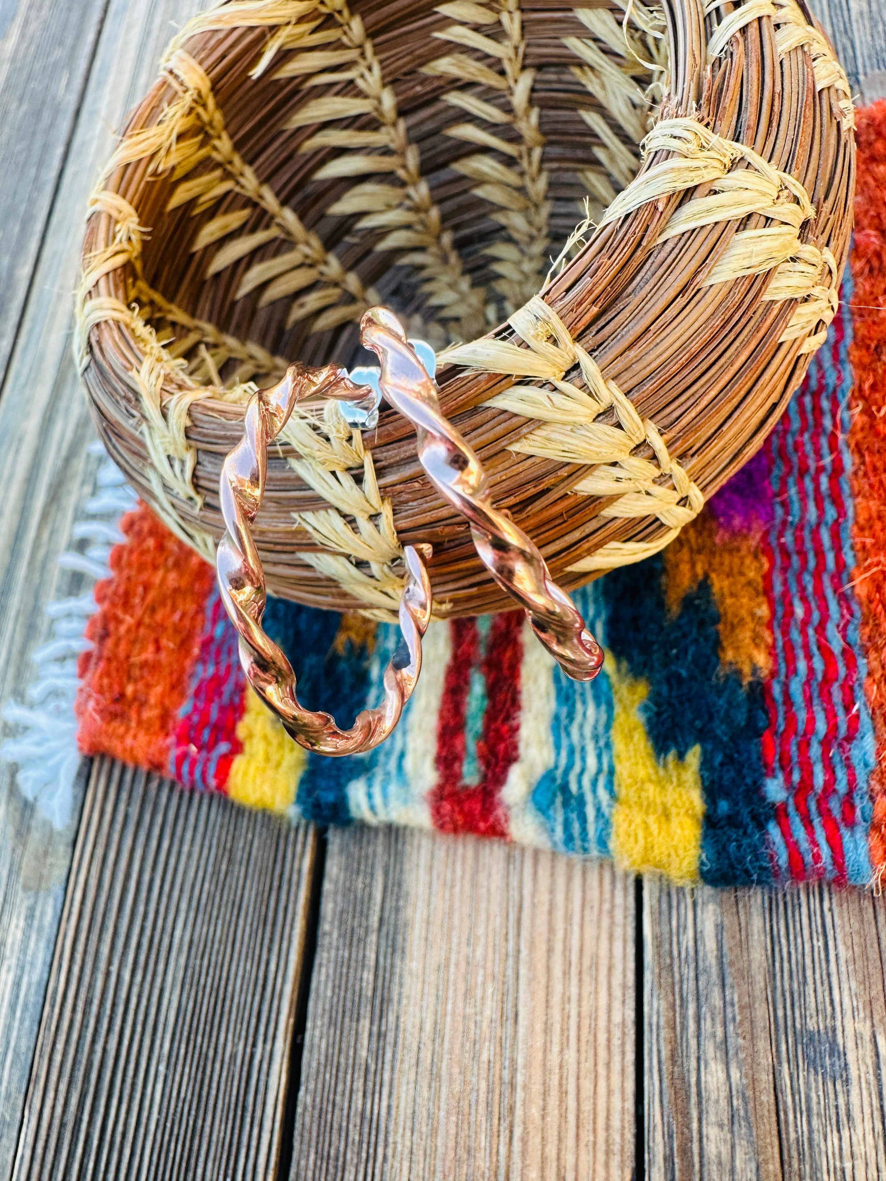 Handcrafted Copper Hoop Earrings
