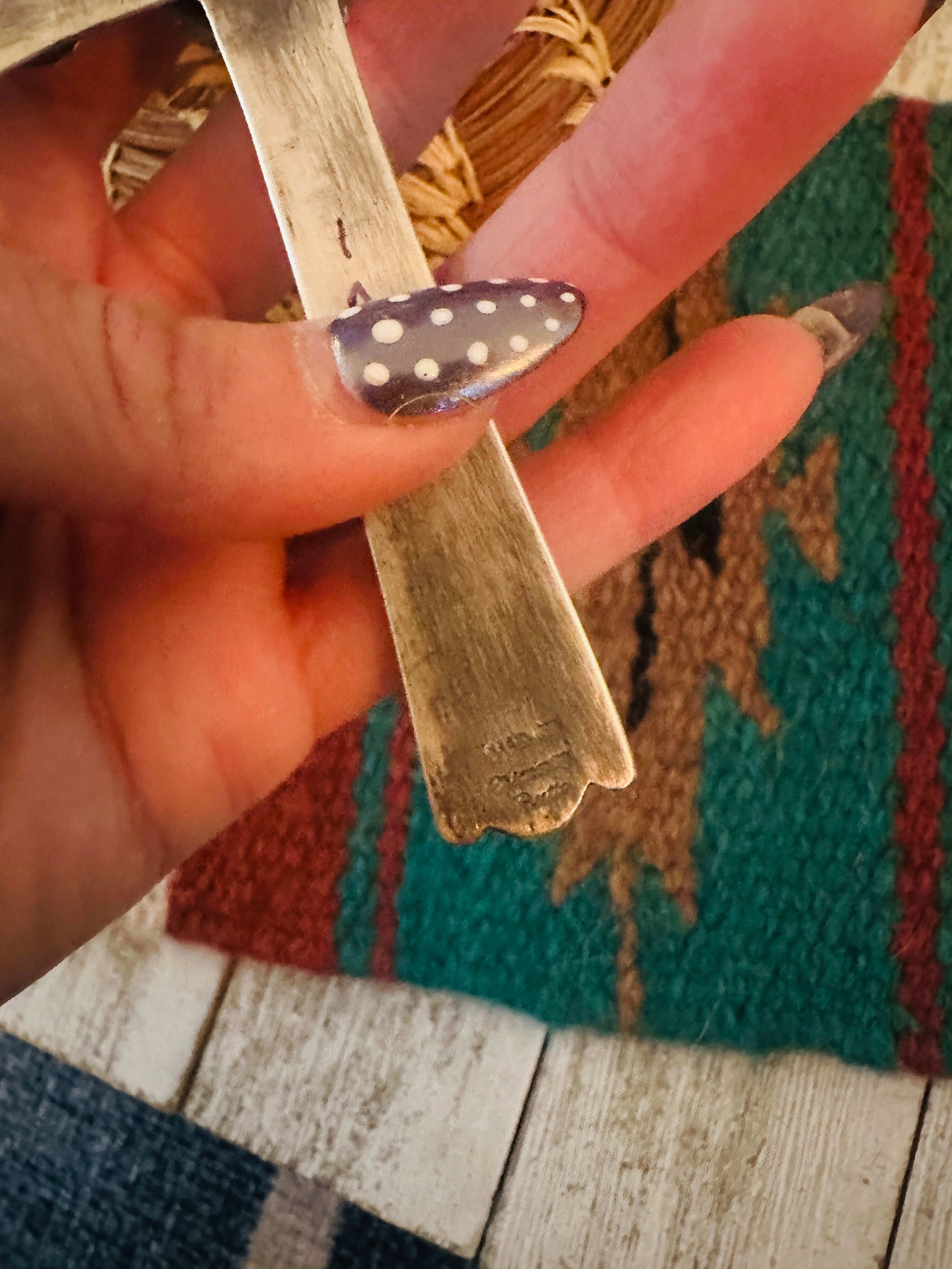 Old Pawn Handcrafted Turquoise and Sterling Silver Cross Pendant by Chimney Butte