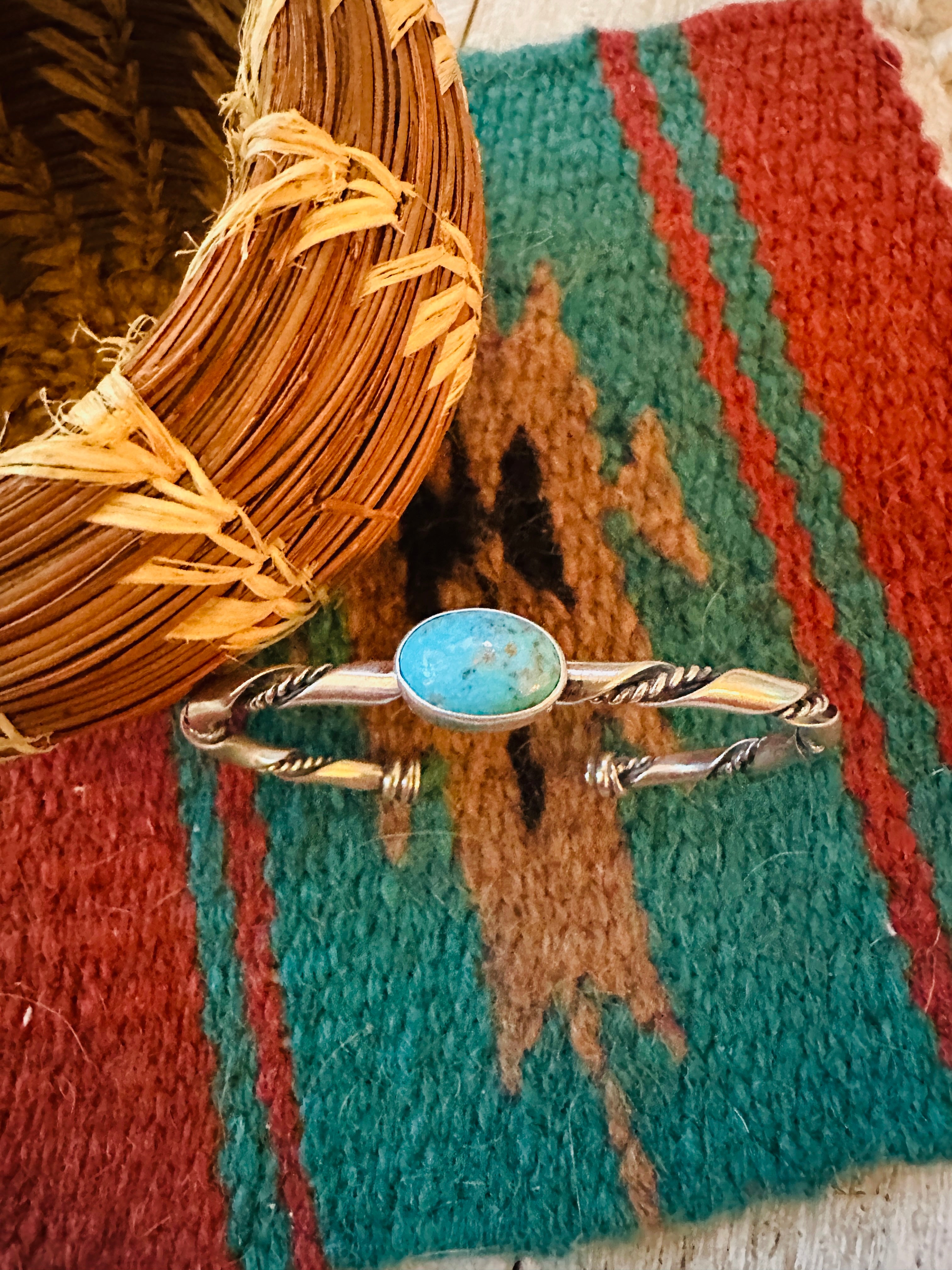 Handcrafted Turquoise & Sterling Silver Cuff Bracelet