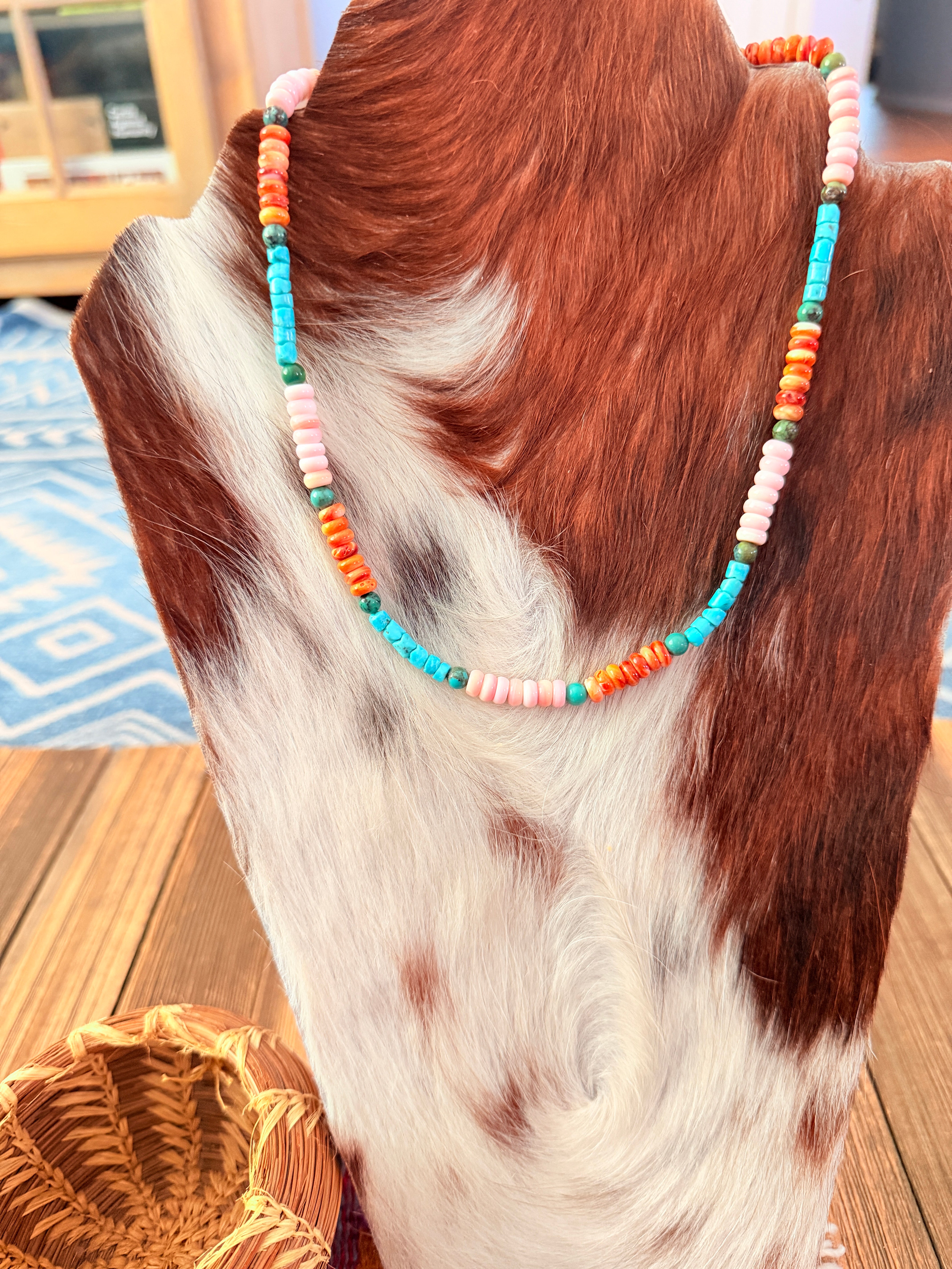 Handcrafted Multi Stone & Sterling Silver Candy Beaded Necklace