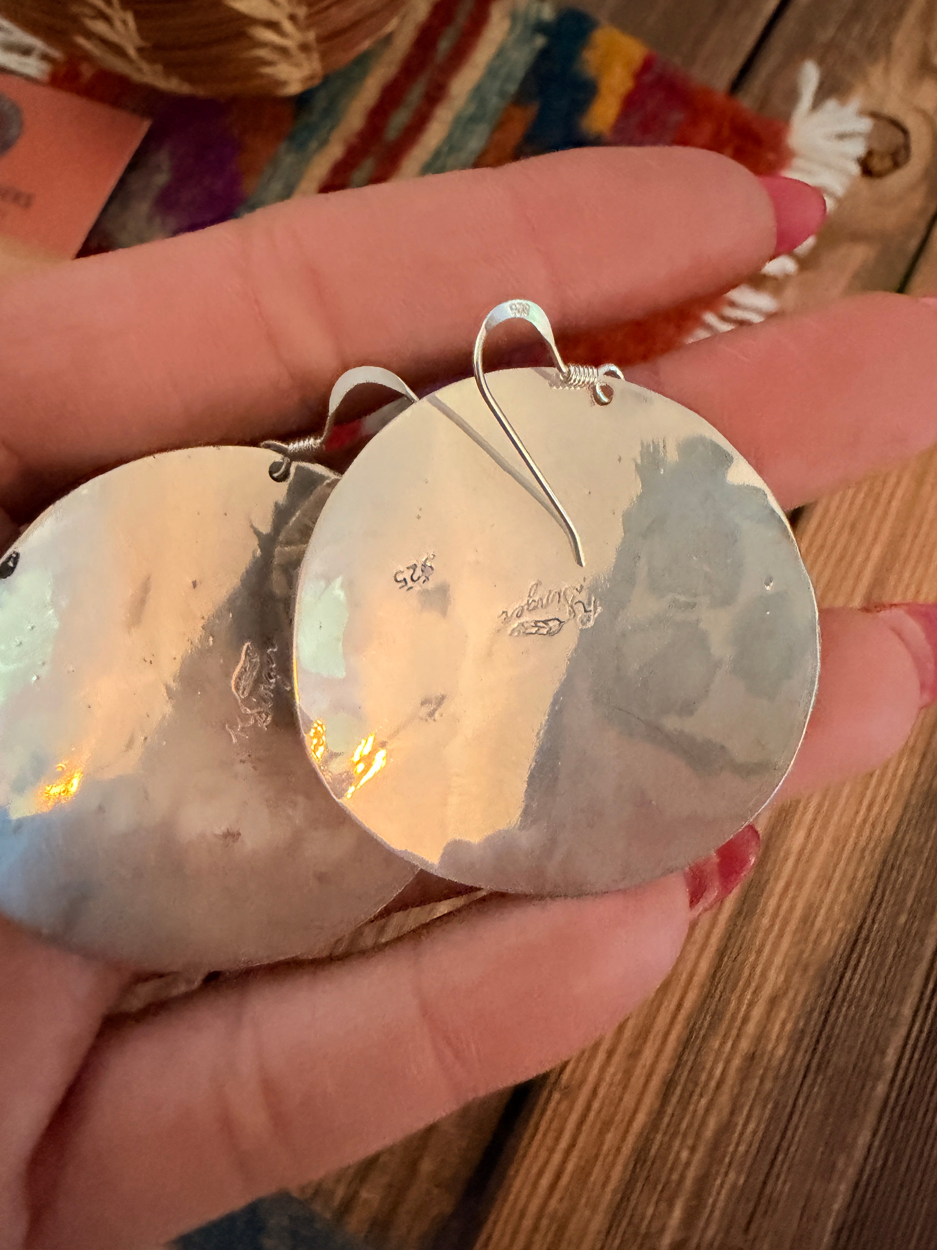 Handcrafted Sterling Silver & Copper Dangle Earrings by Rose Singer