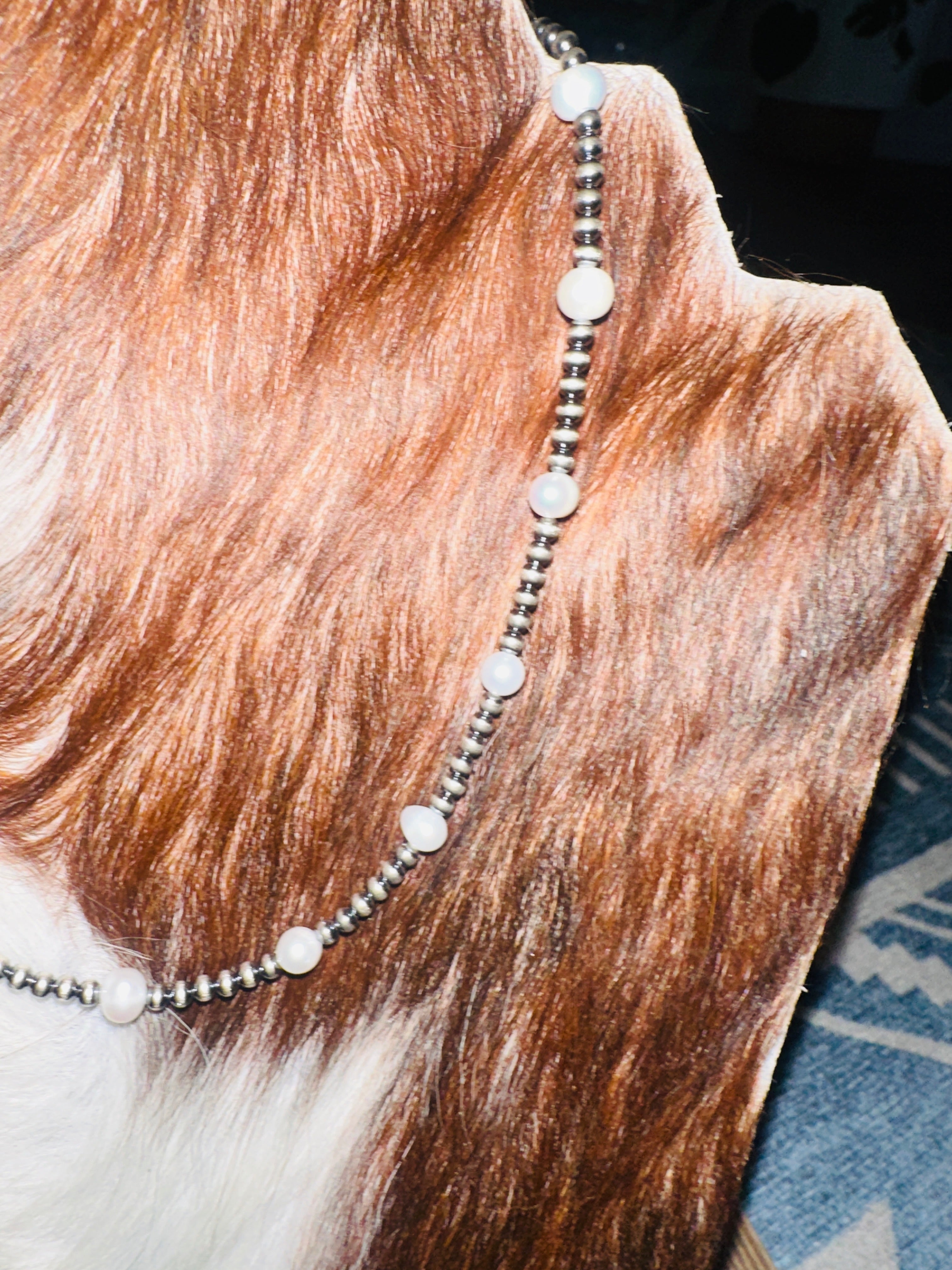 Handcrafted Freshwater Pearl & Sterling Silver 16” Beaded Necklace