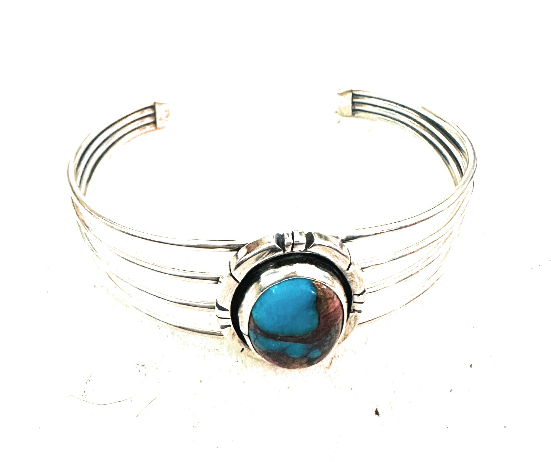 Navajo Sterling Silver & Pink Dream Mojave Cuff Bracelet