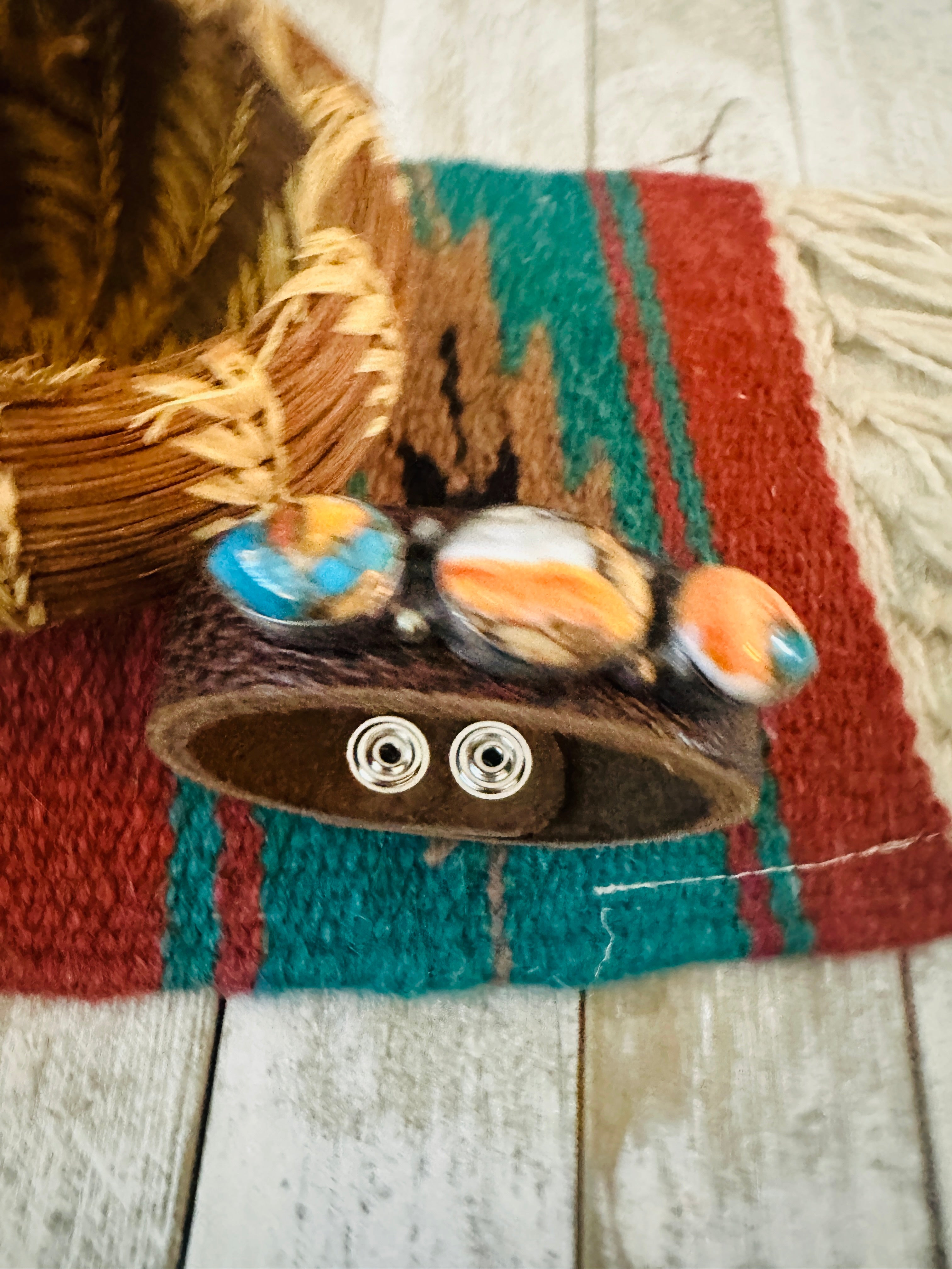 Handcrafted Spice & Sterling Silver Leather Bracelet