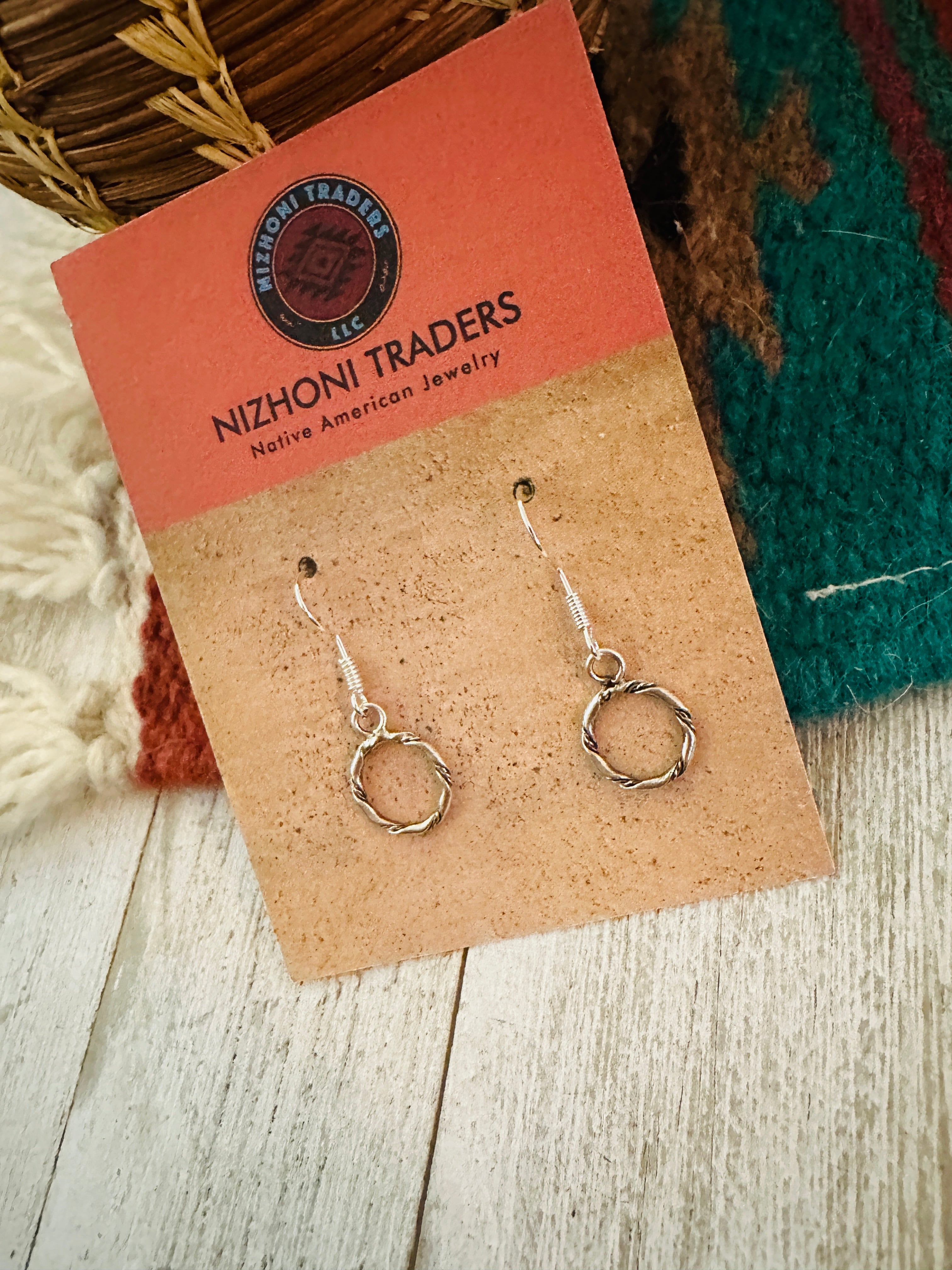 Navajo Sterling Silver Ring Dangle Earrings