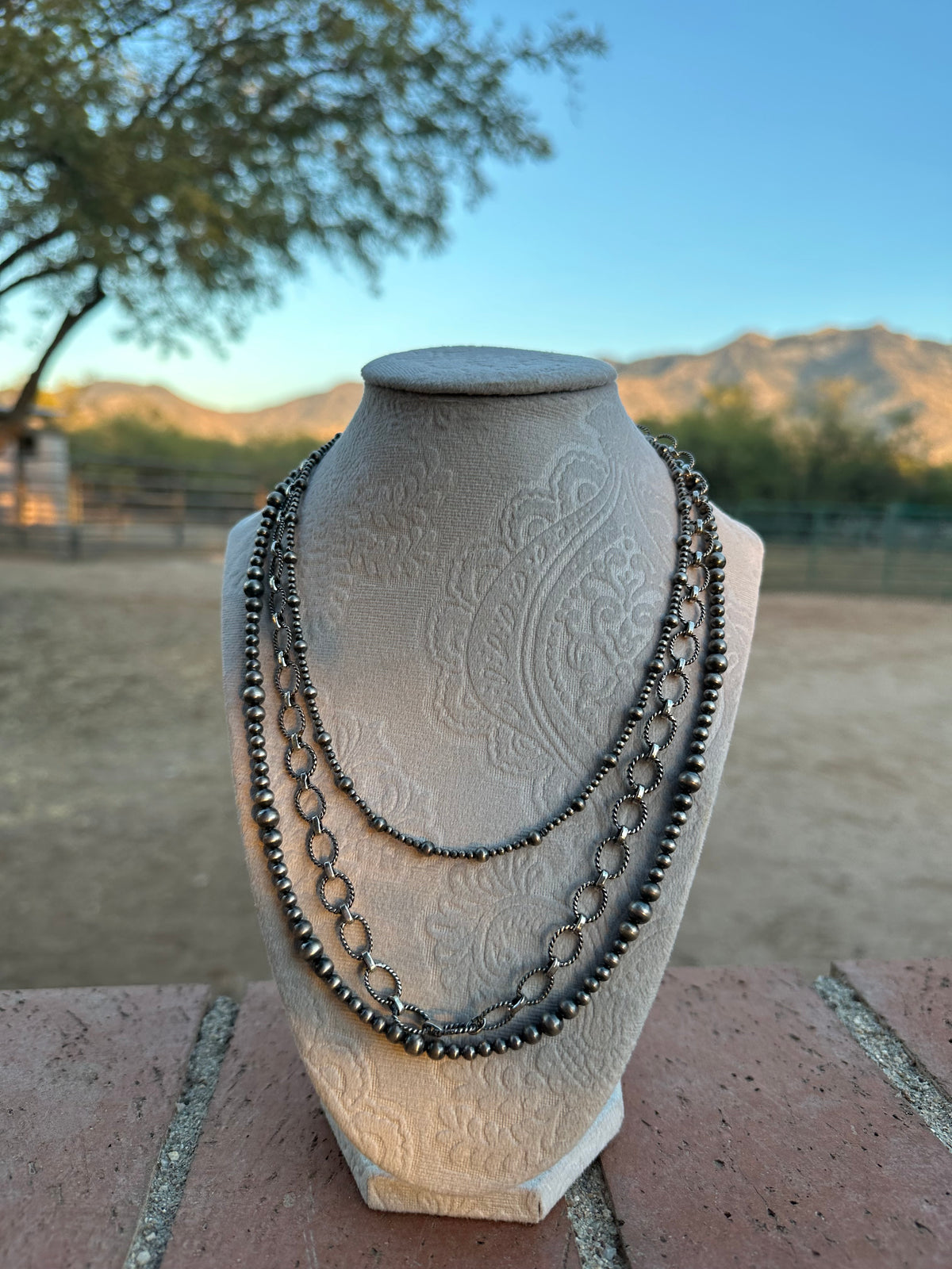 SILVER CITY MINI Handmade Sterling Silver 3 Strand Necklace