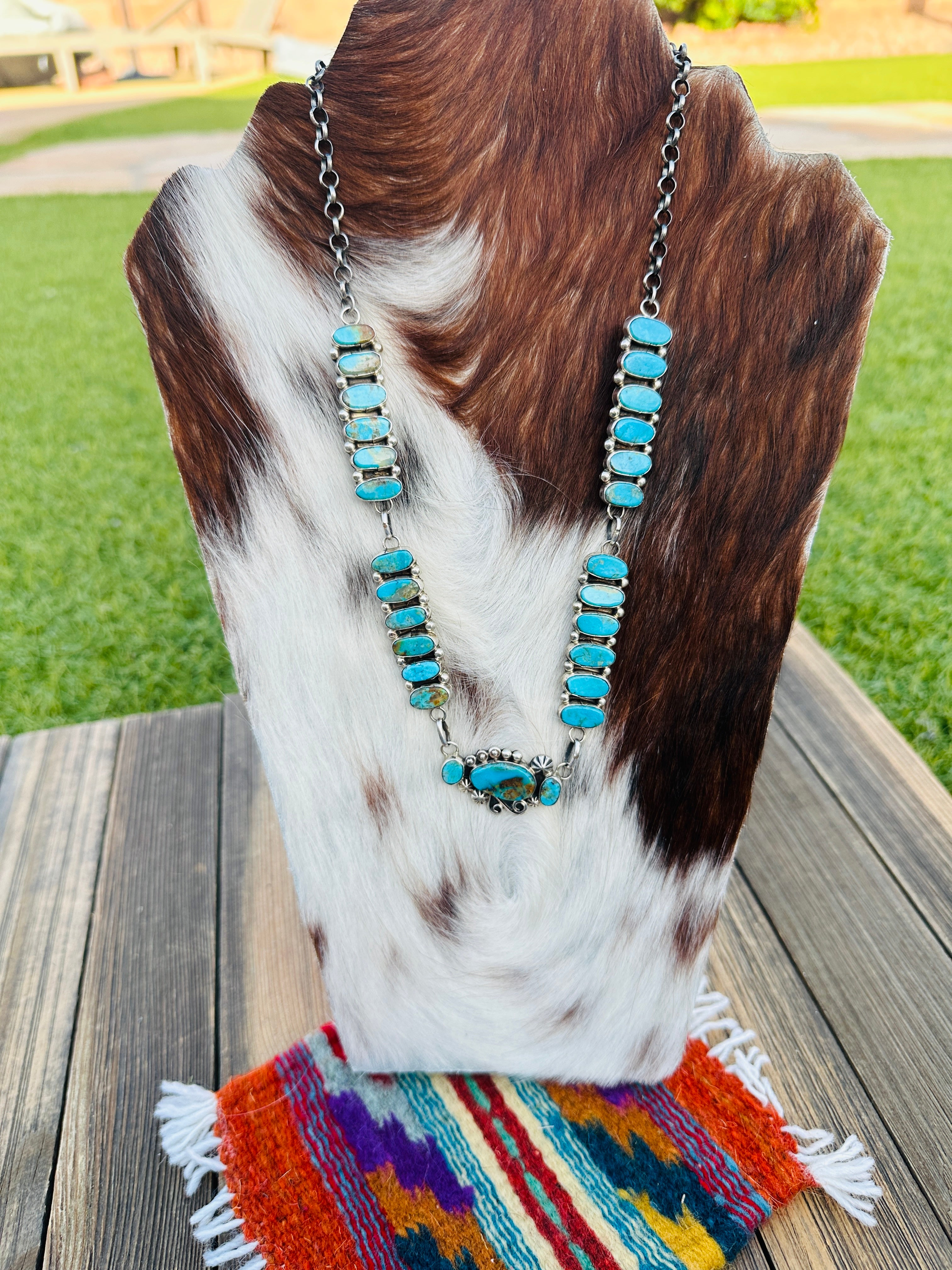 Handcrafted Turquoise & Sterling Silver Necklace by Jacqueline Silver