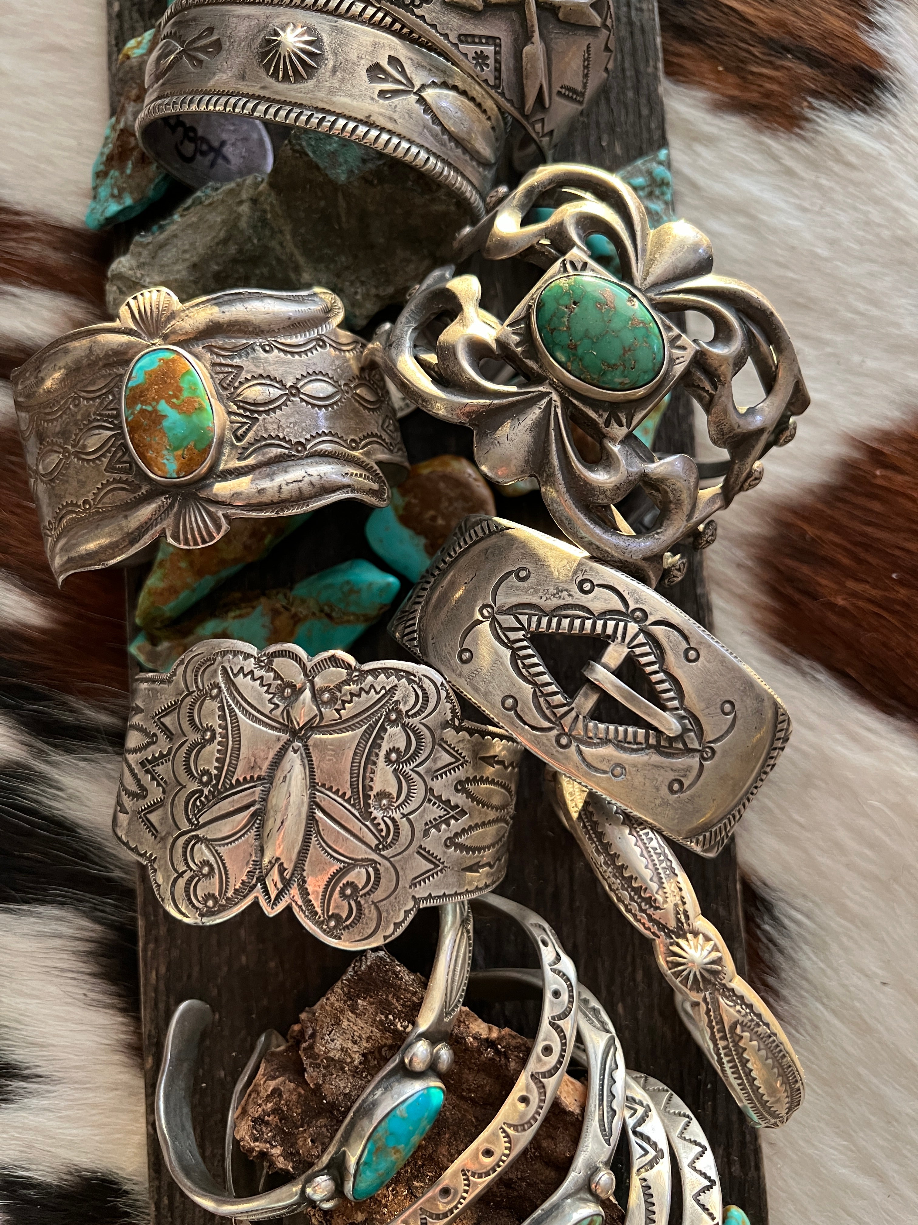 Handcrafted & Hand Forged Old Pawn Sterling Silver Ingot Cuff Bracelet by Santa Fe Artist, Buffalo: The Buckle