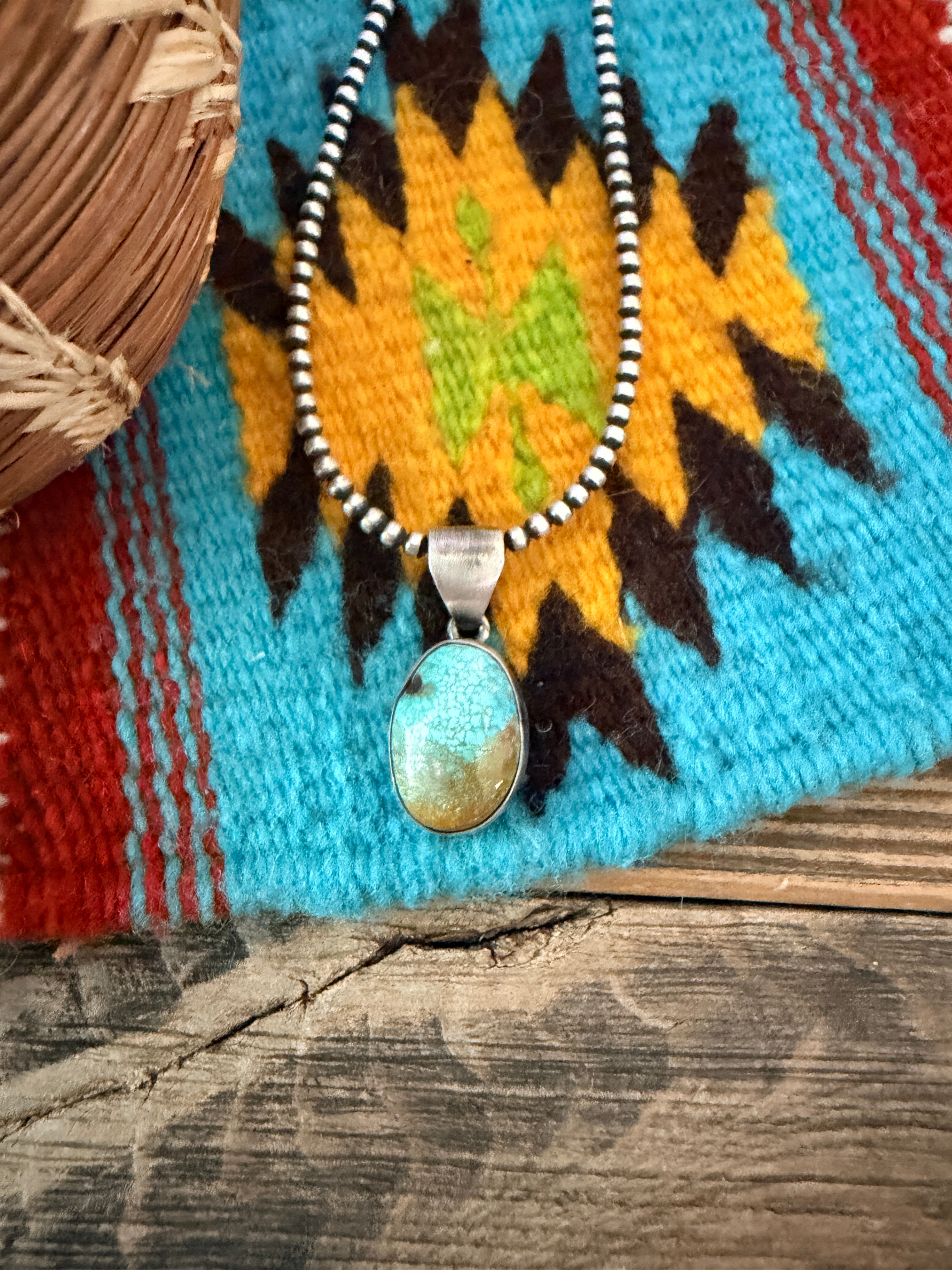 Handcrafted Sterling Silver and Turquoise Pendant