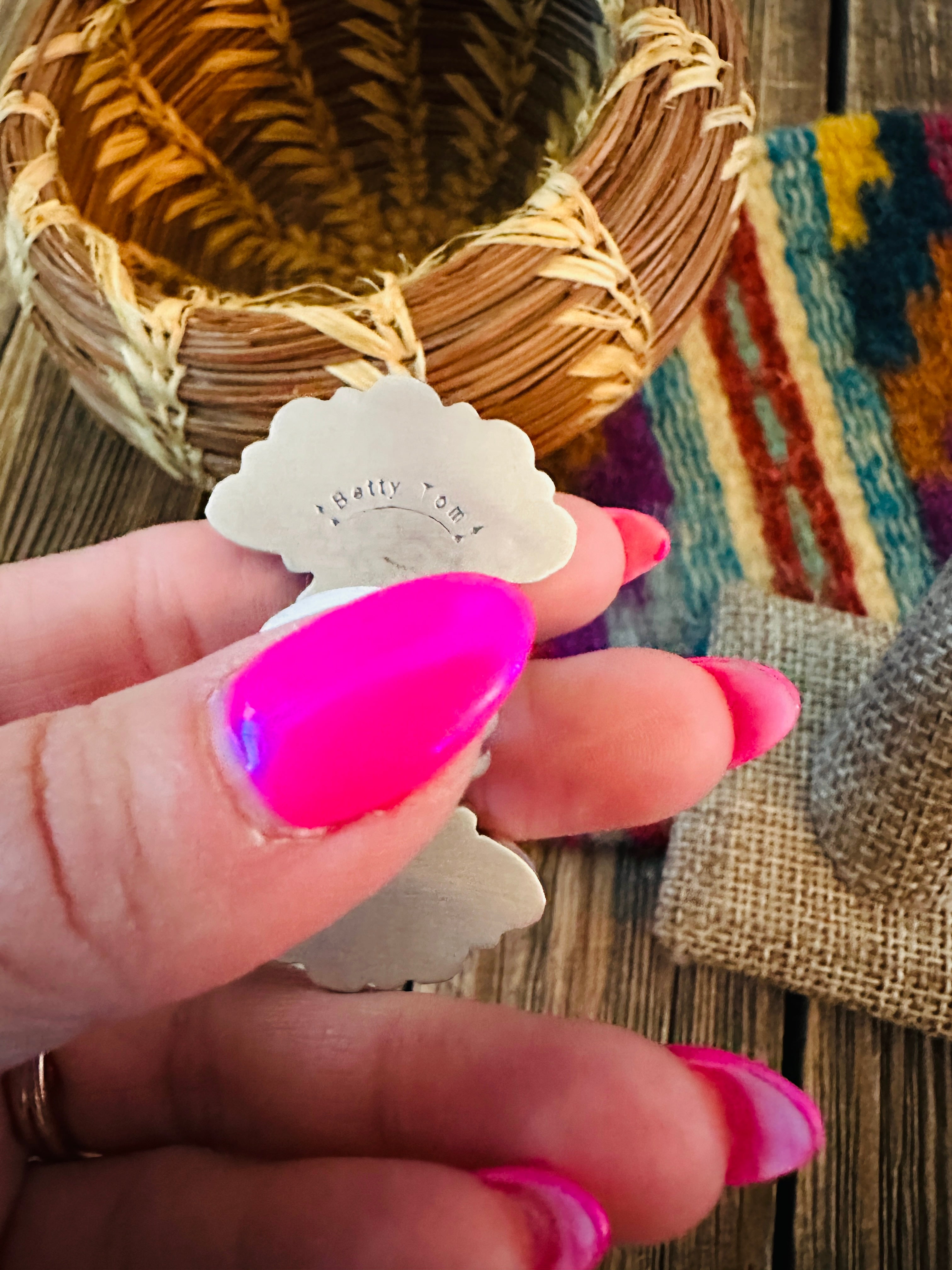 Handcrafted Sterling Silver & Multi Stone Cluster Ring Size 4.5 by Betty Tom