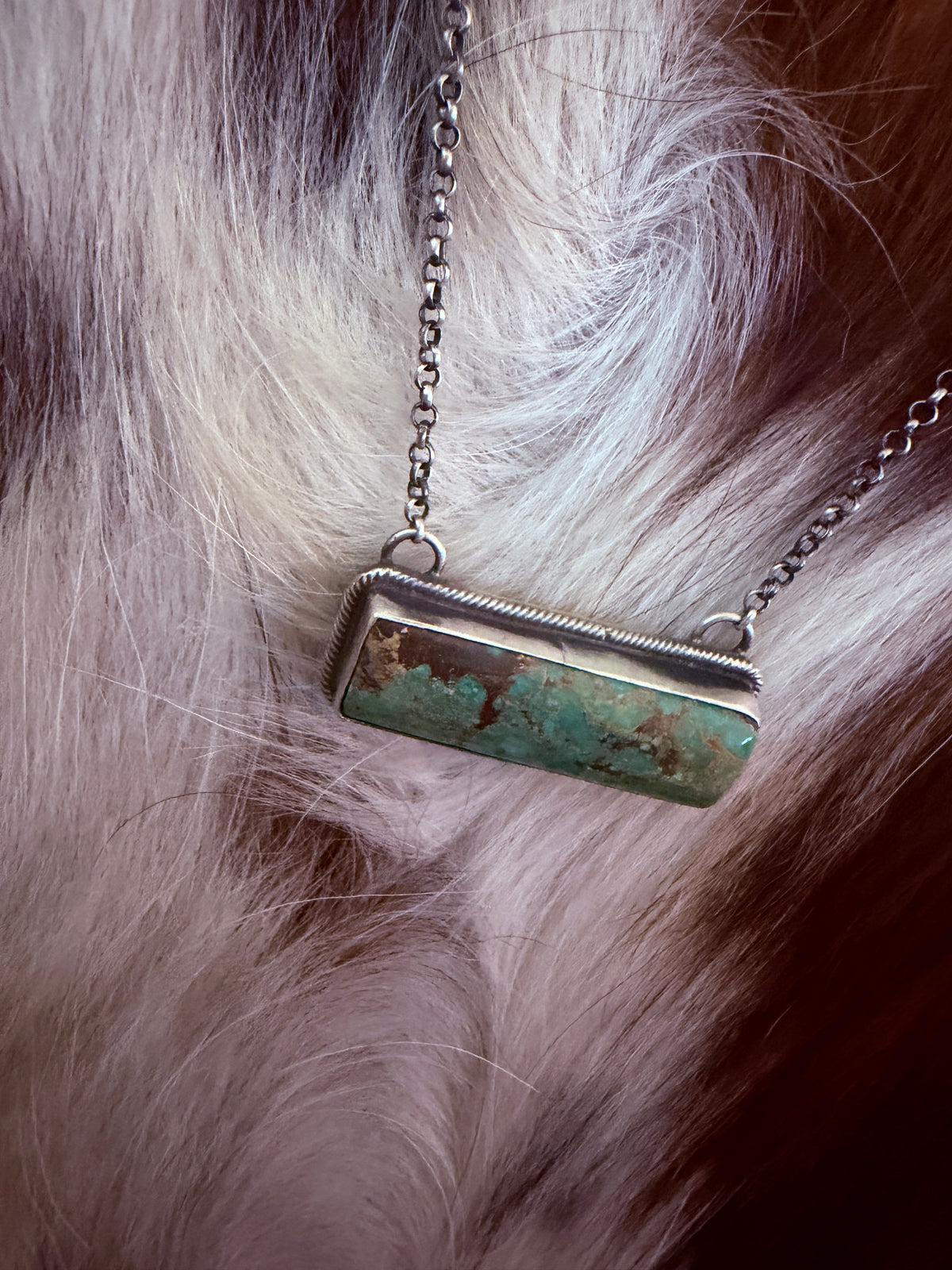 Handcrafted Turquoise & Sterling Silver Bar Necklace