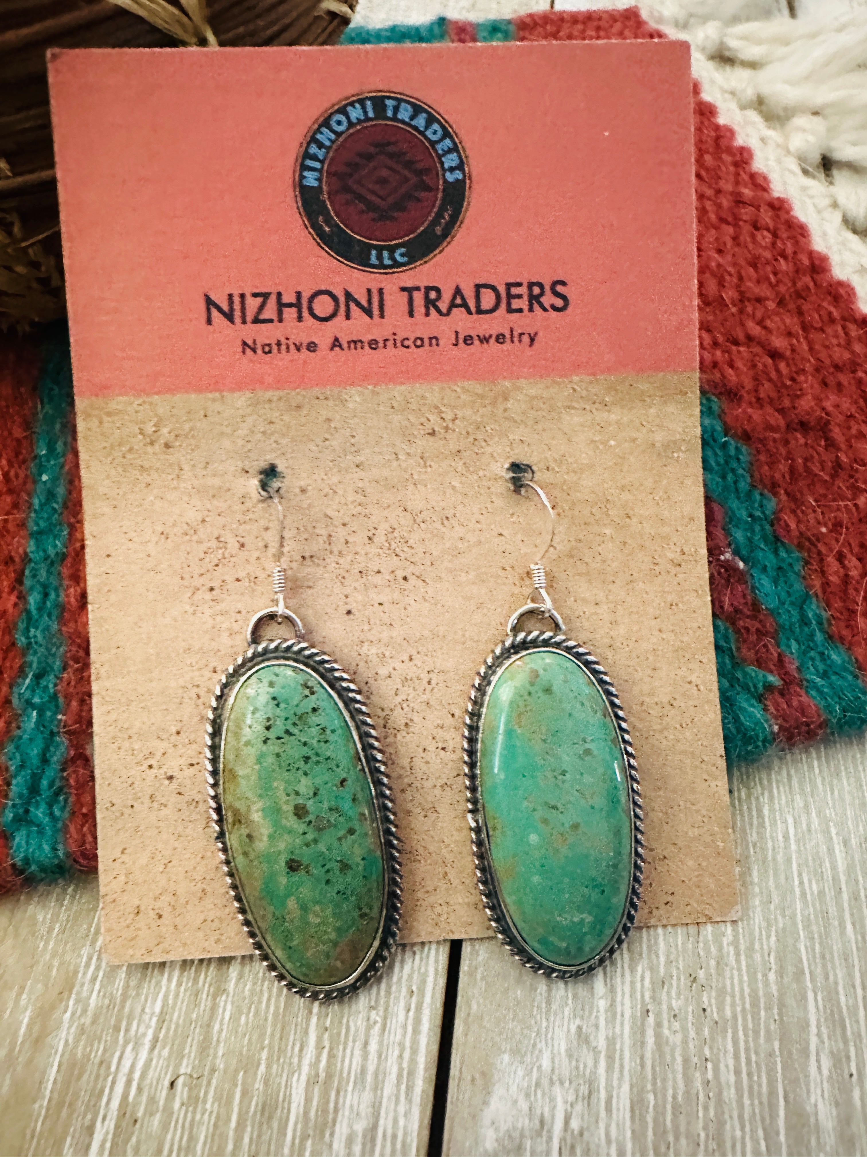 Handcrafted Turquoise & Sterling Silver Dangle Earrings