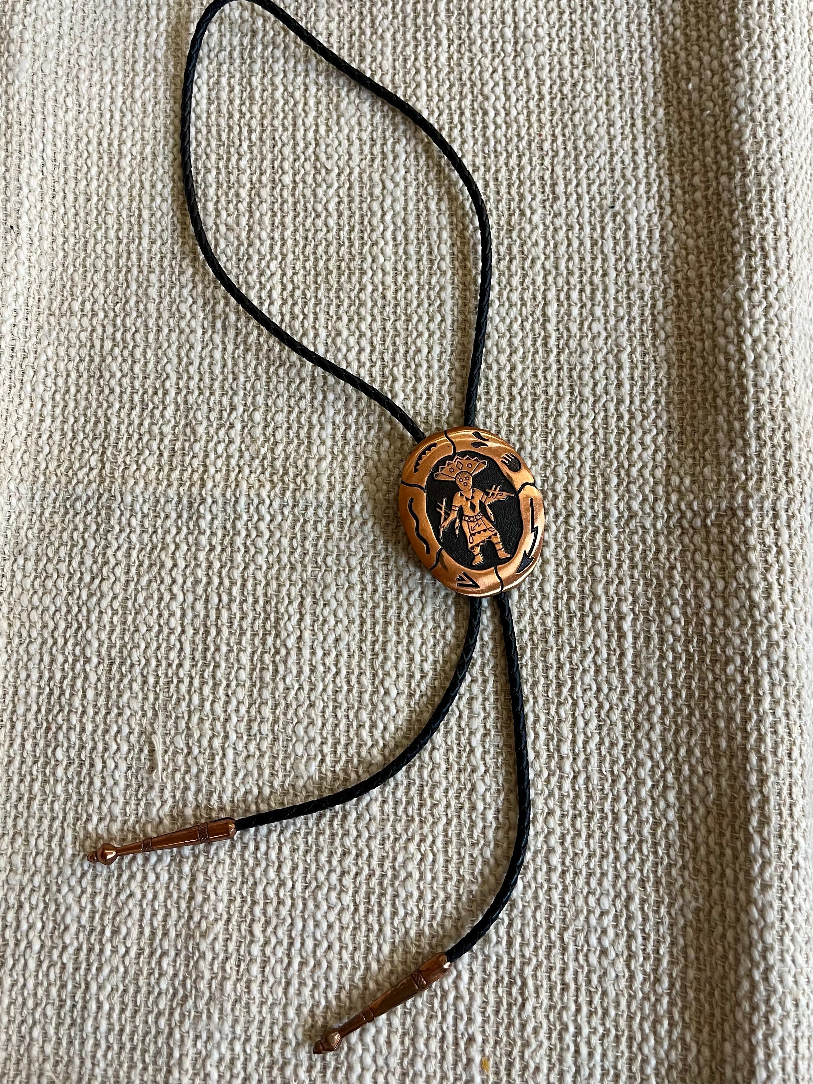 Vintage Handmade Copper Bolo Tie