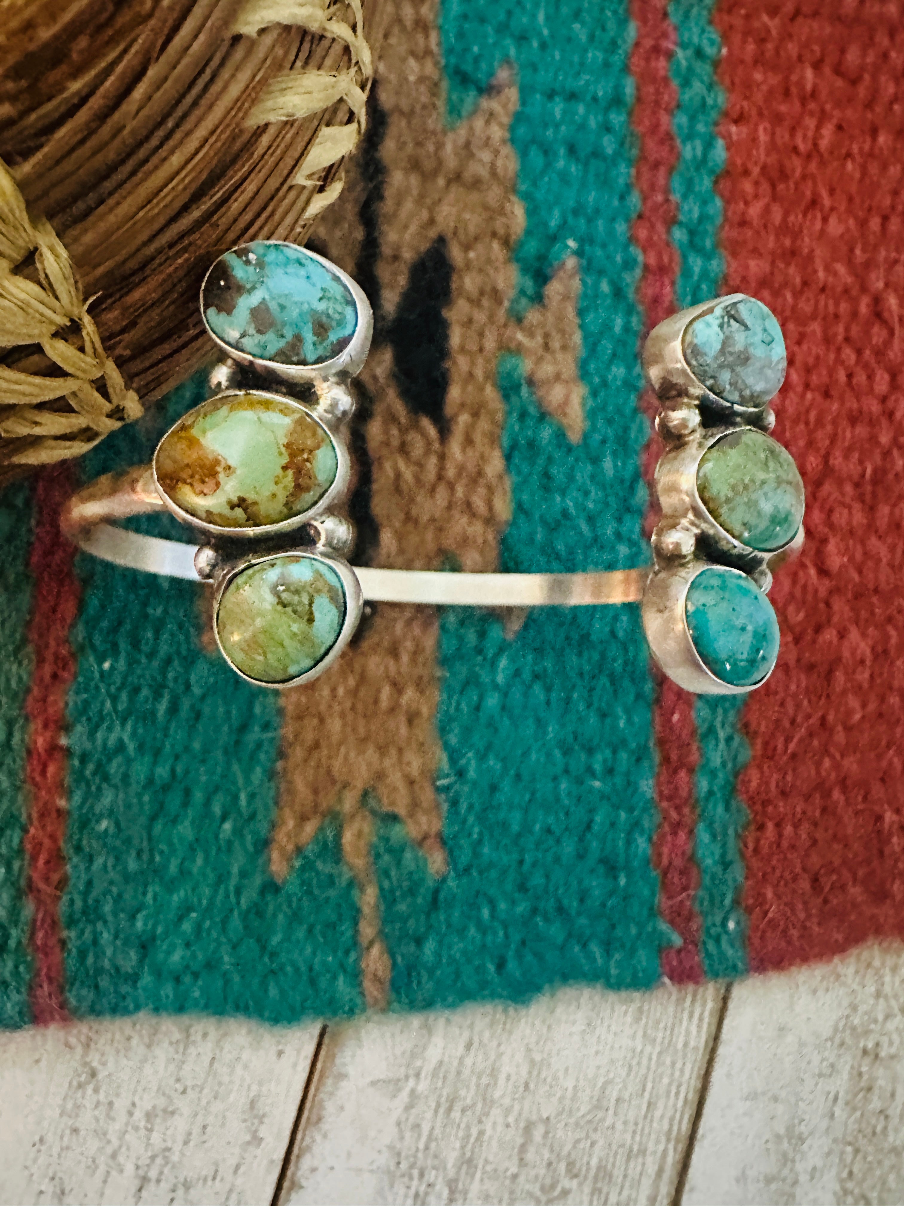 Navajo Turquoise & Sterling Silver Floating Cuff Bracelet