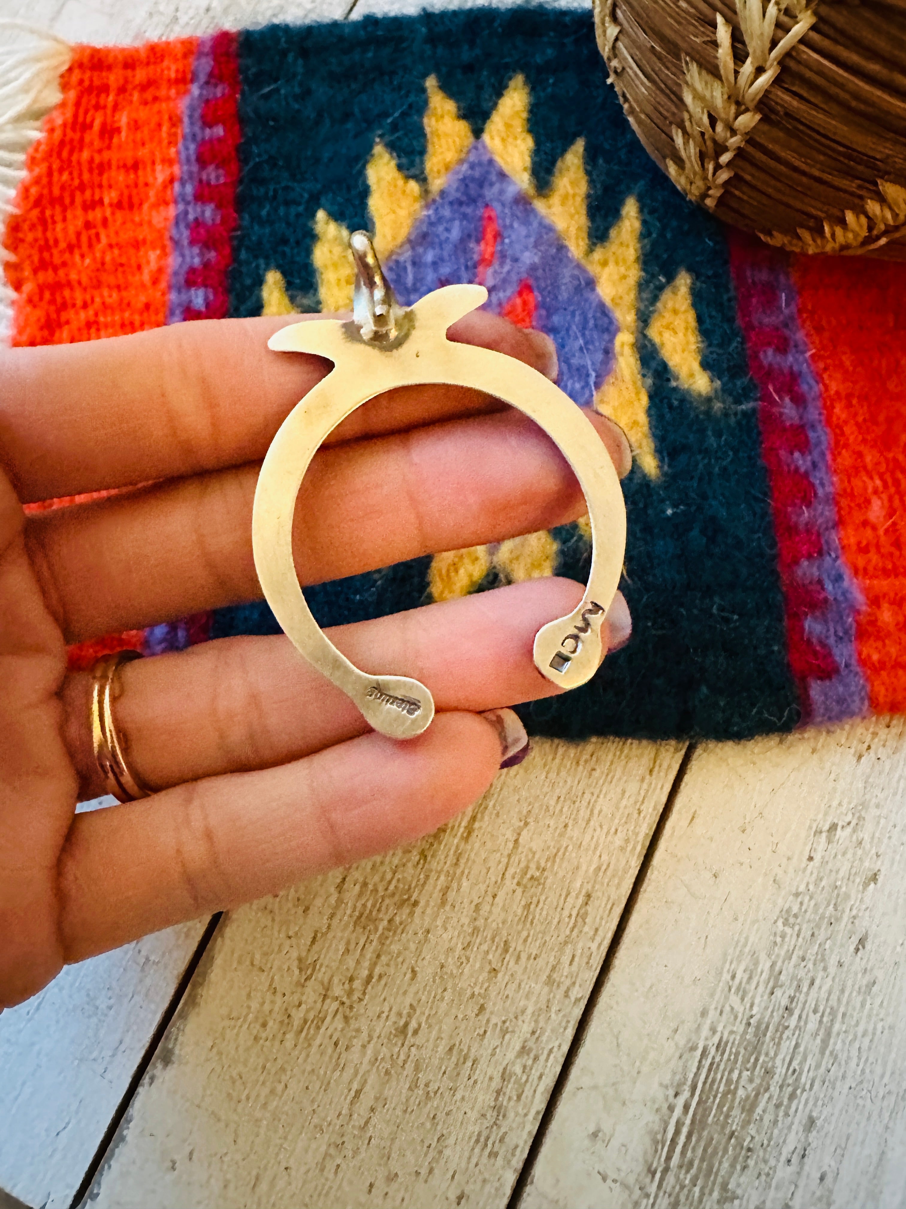 Handcrafted Sterling Silver Naja Pendant by Martha Cayatineto