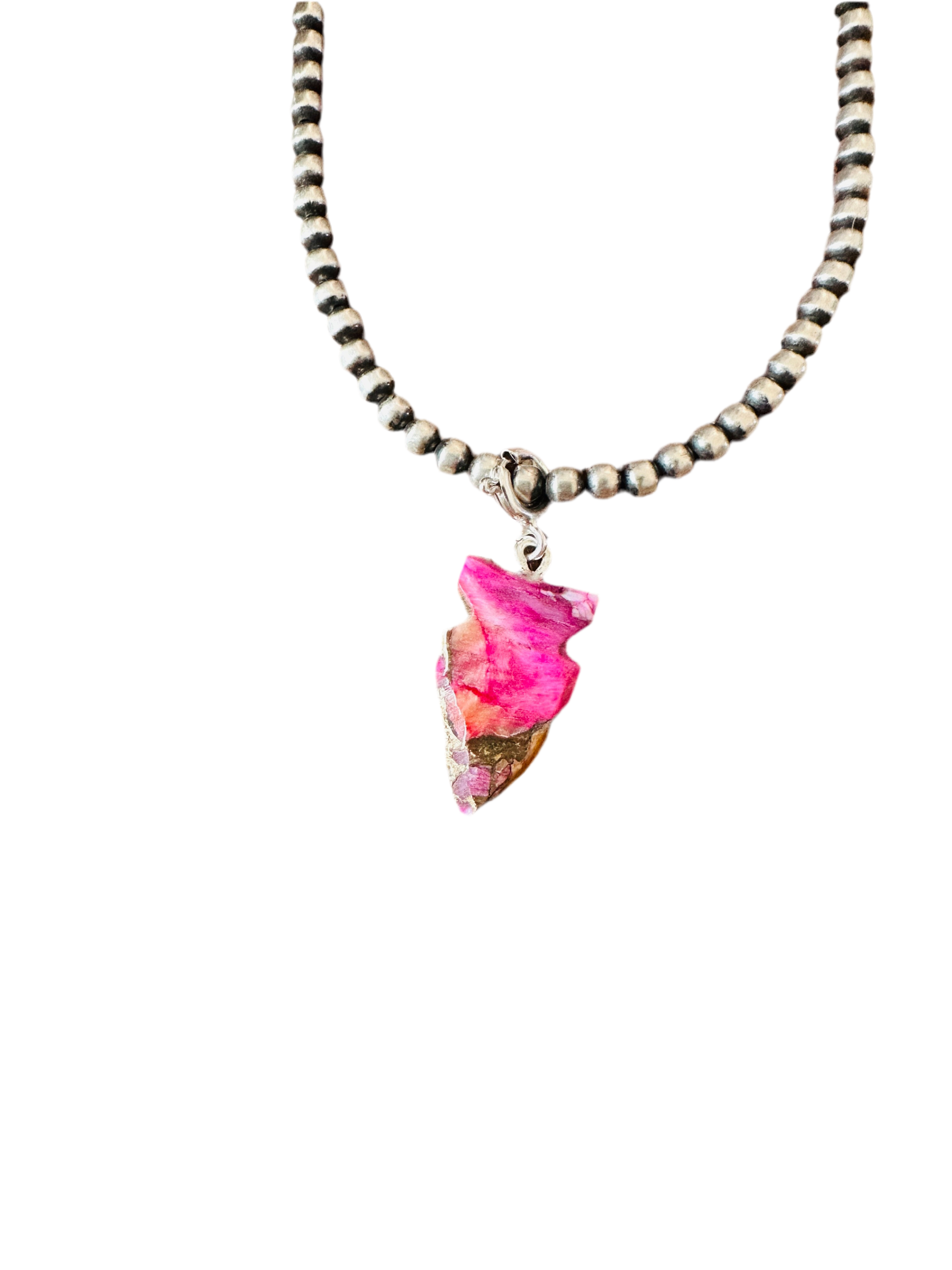Handcrafted Hand Carved Pink Mojave Arrowhead Charm