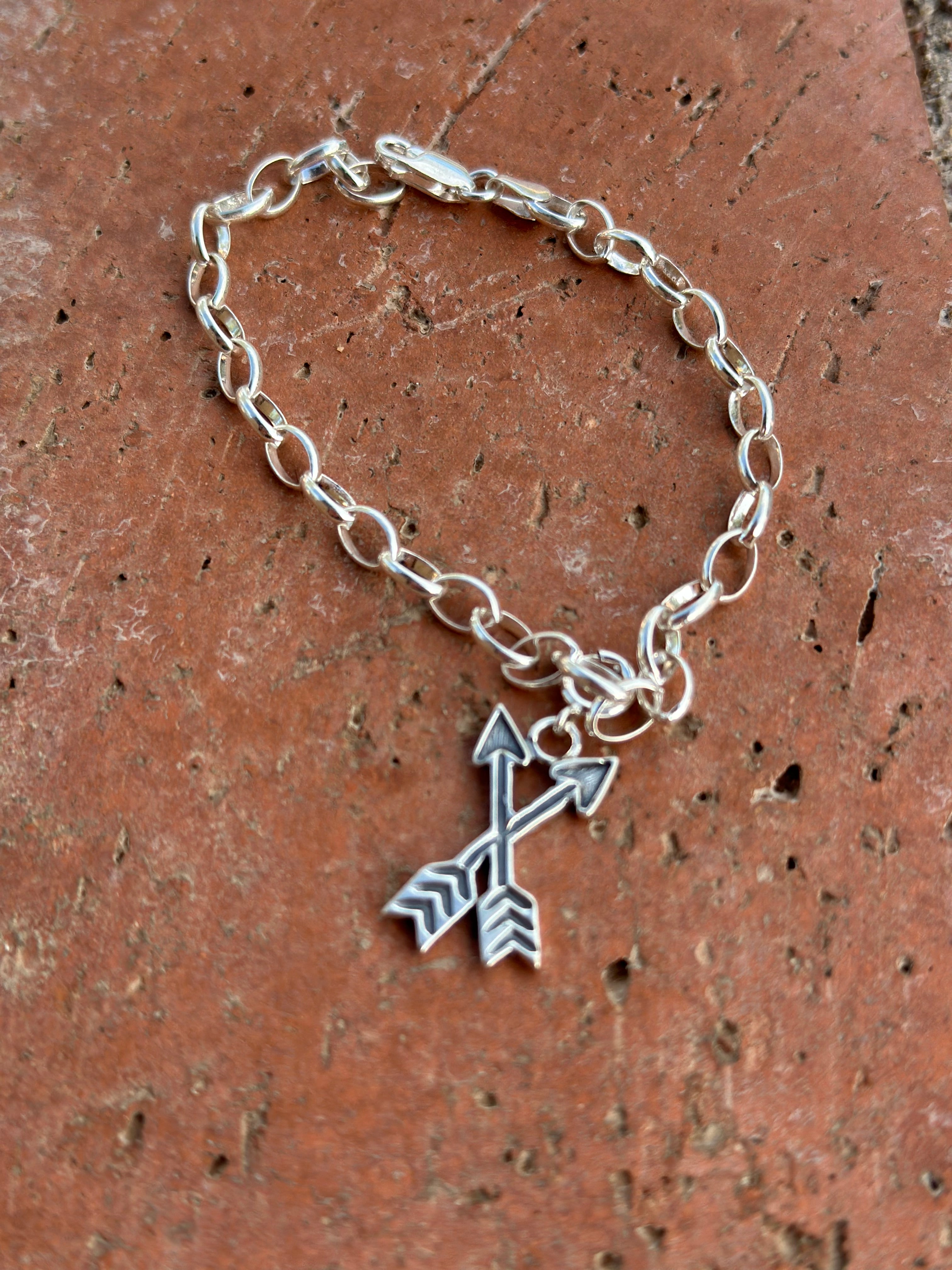 Sterling Silver Double Arrow  Charm