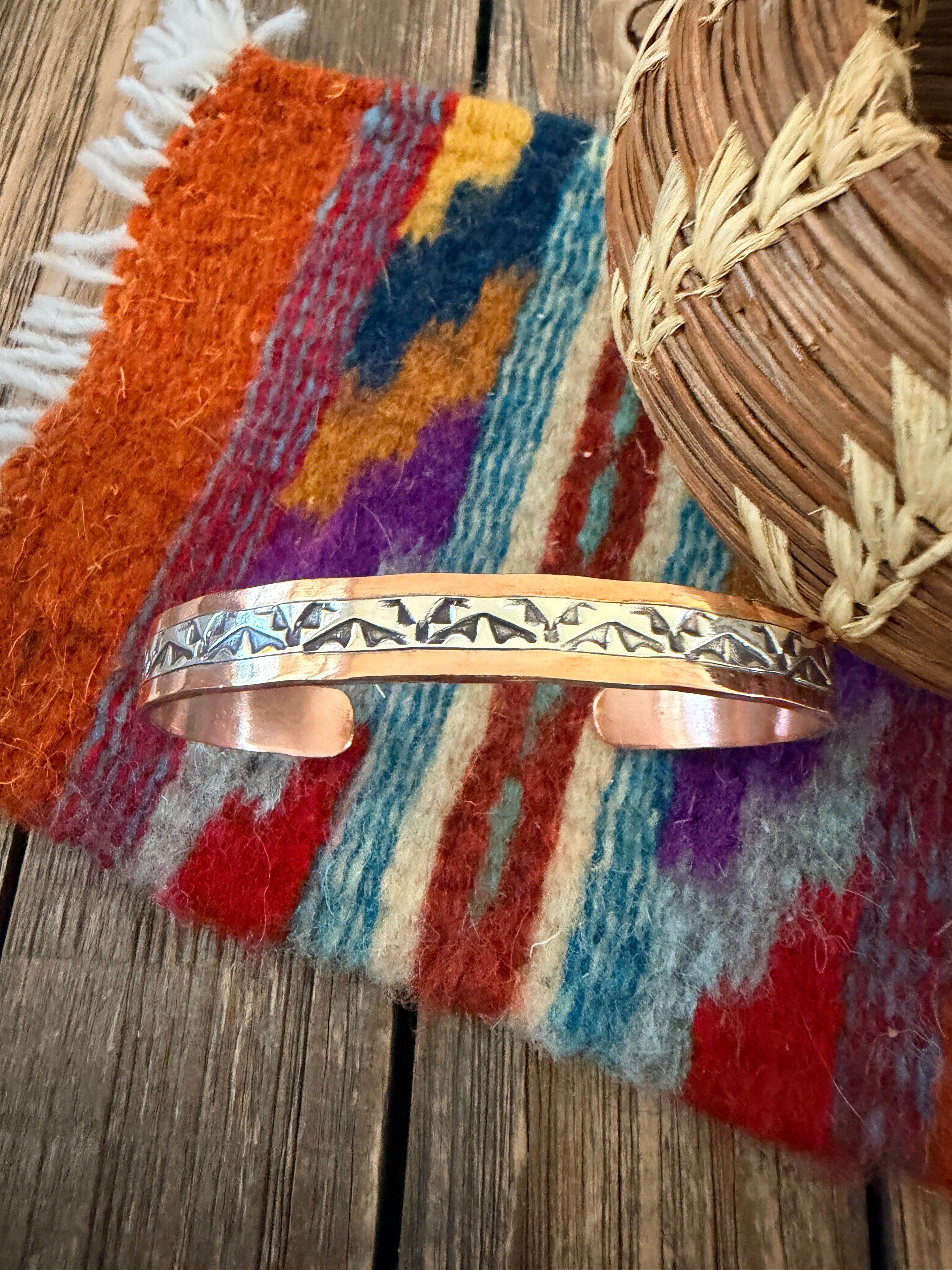 Handcrafted Copper & Sterling Silver Cuff Bracelet