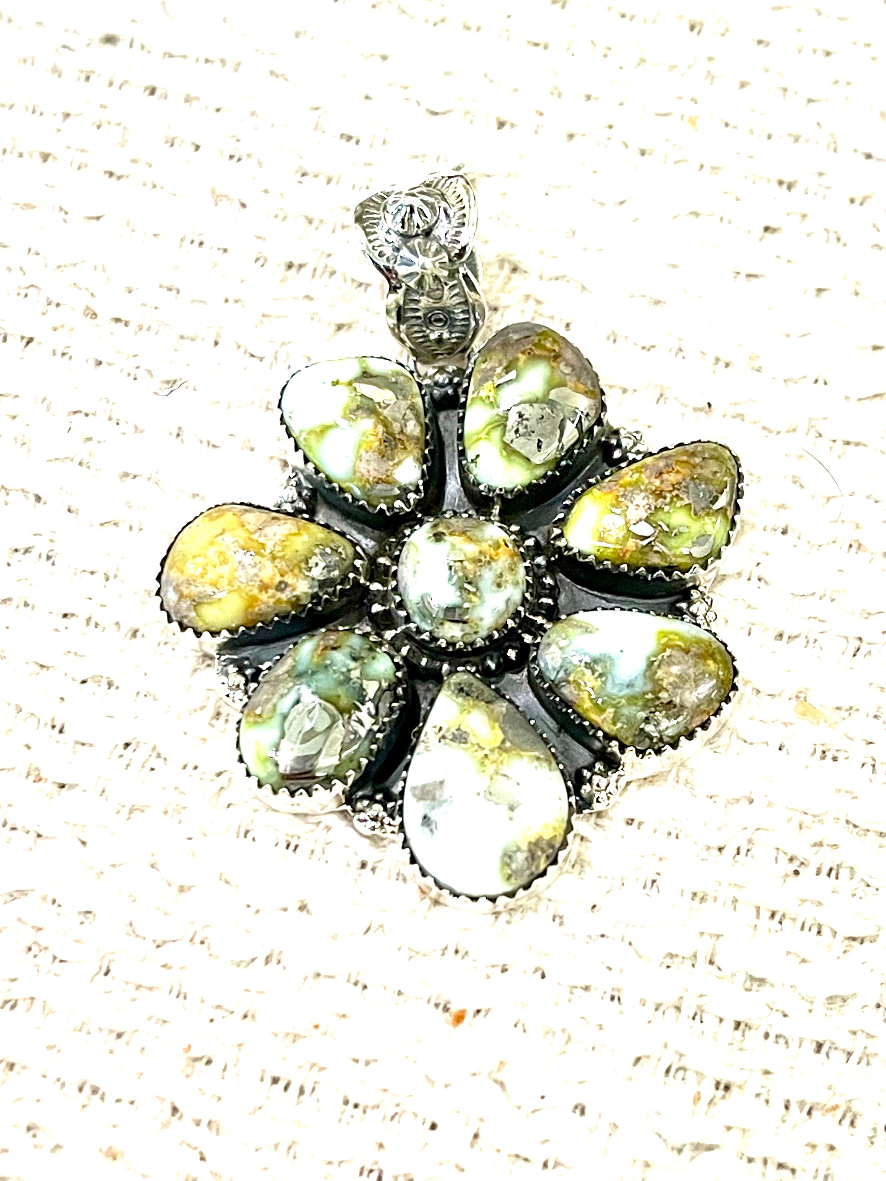 Handcrafted Sterling Silver & Palomino Cluster Pendant