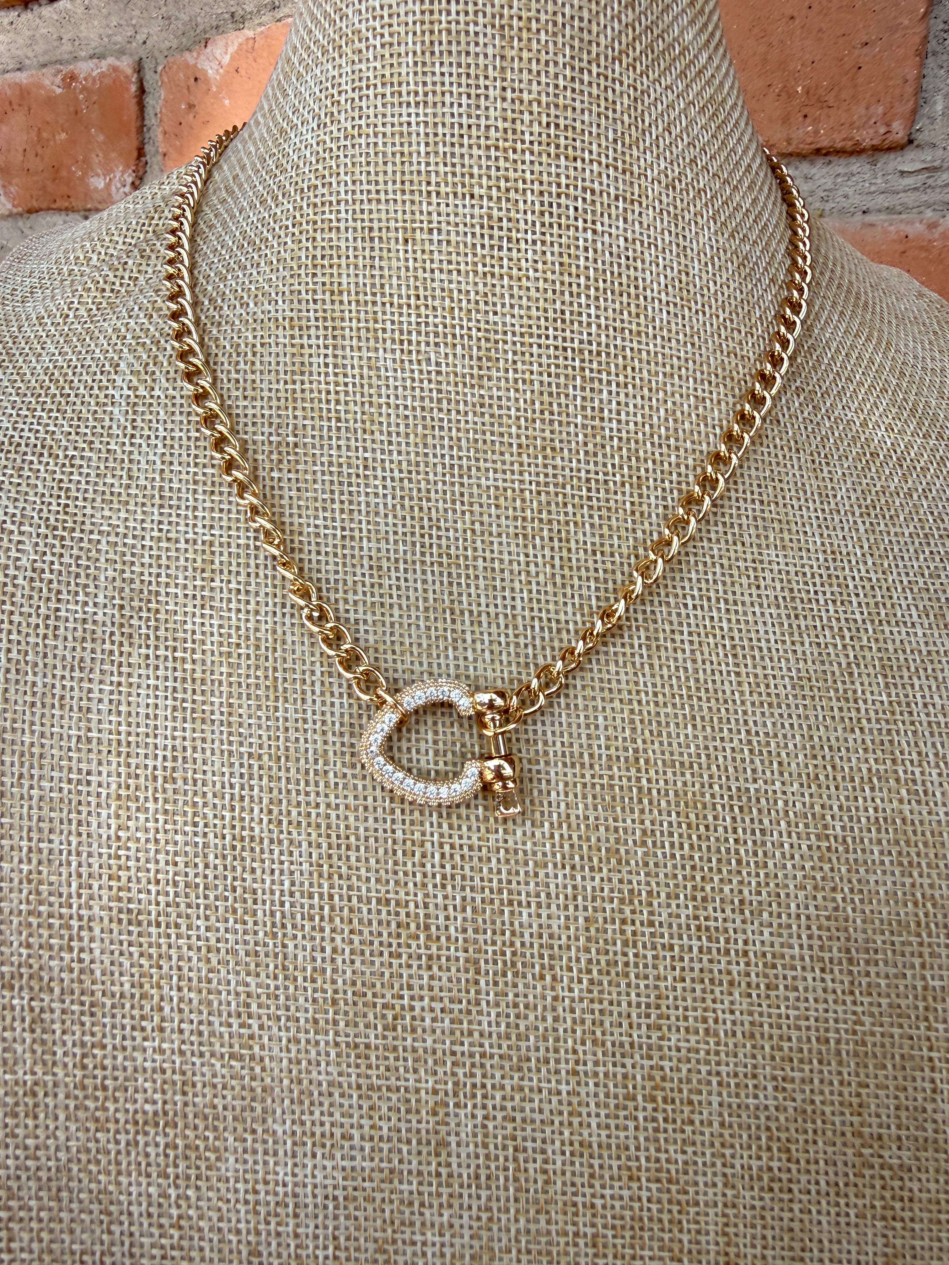 “The Golden Collection” Handmade Gold Plated Chunky HORSE BIT Necklace
