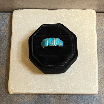 Sterling Silver Five Stone Turquoise Ring Size 6.5