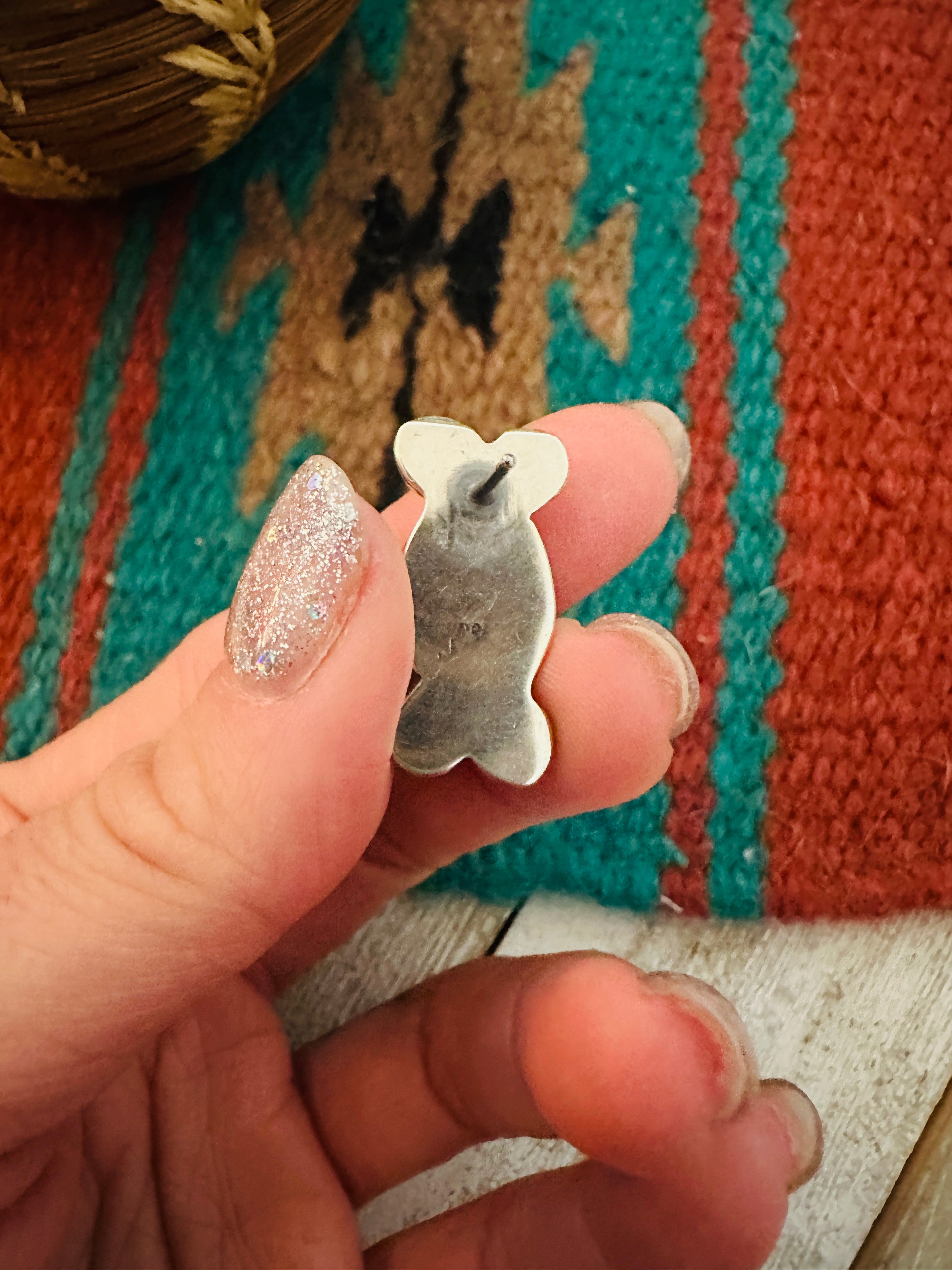 Navajo Sterling Silver & Turquoise Post Earrings