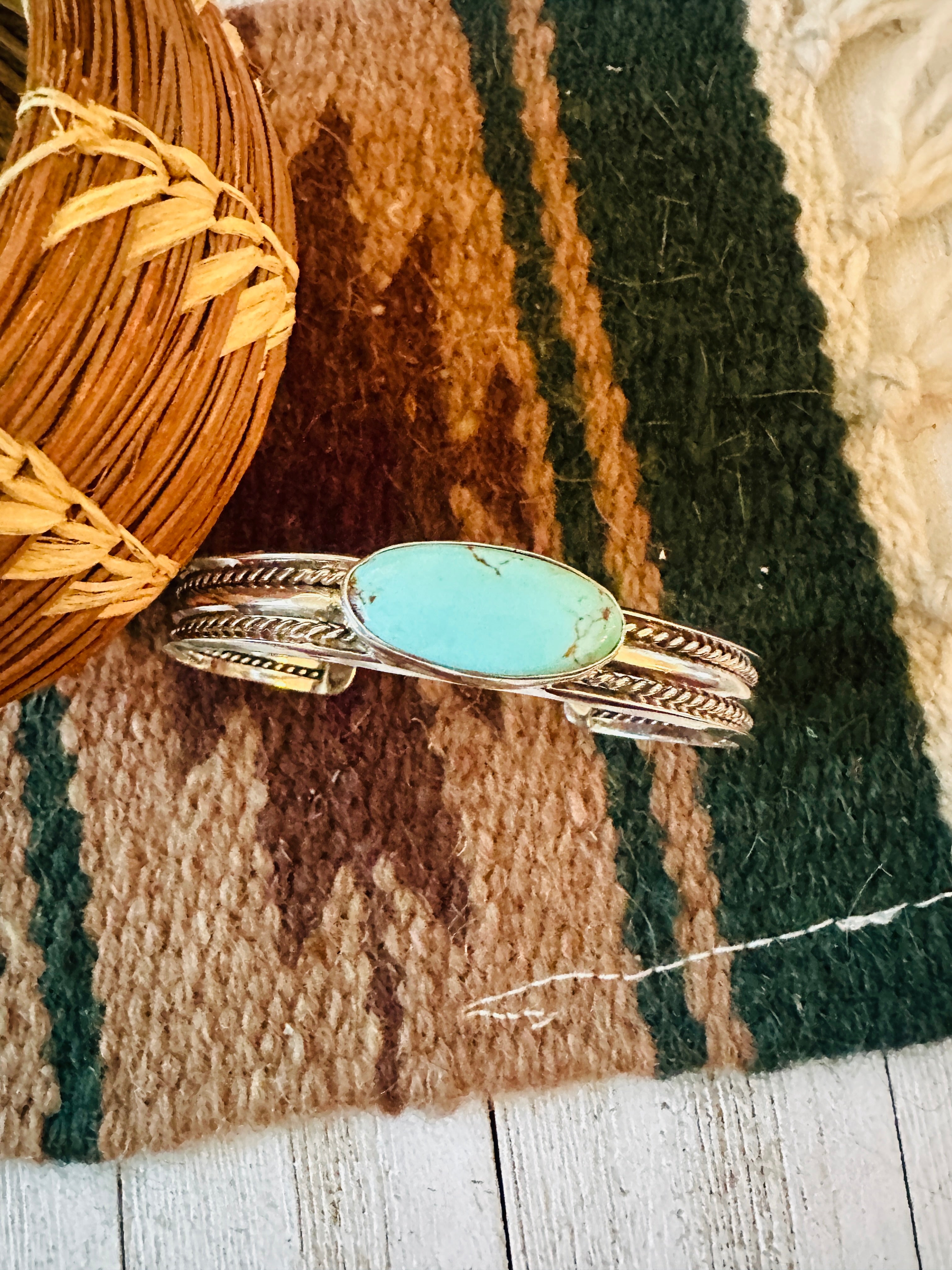 Navajo Turquoise & Sterling Silver Cuff Bracelet