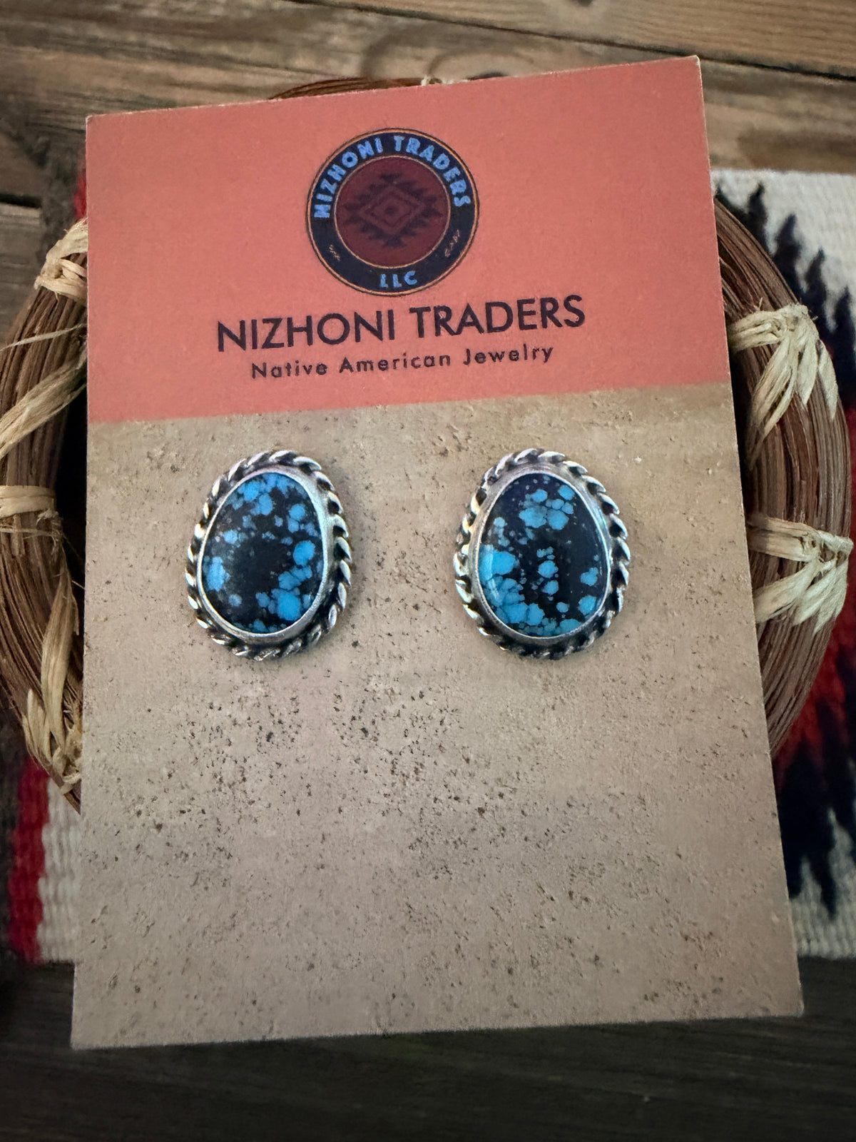 Handcrafted Turquoise & Sterling Silver Post Earrings