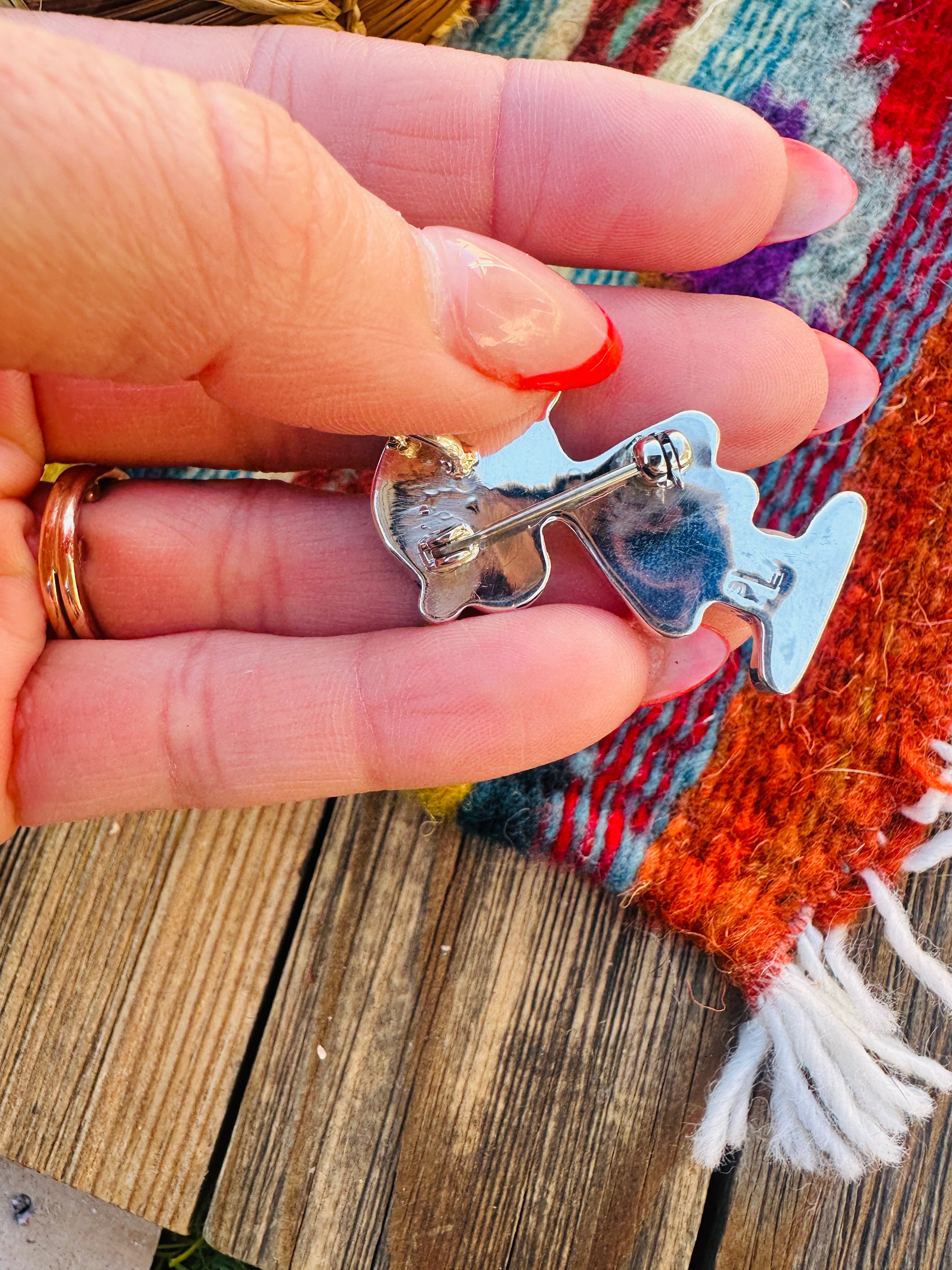 Handcrafted Sterling Silver and Multi Stone Character Brooch/ Pendant