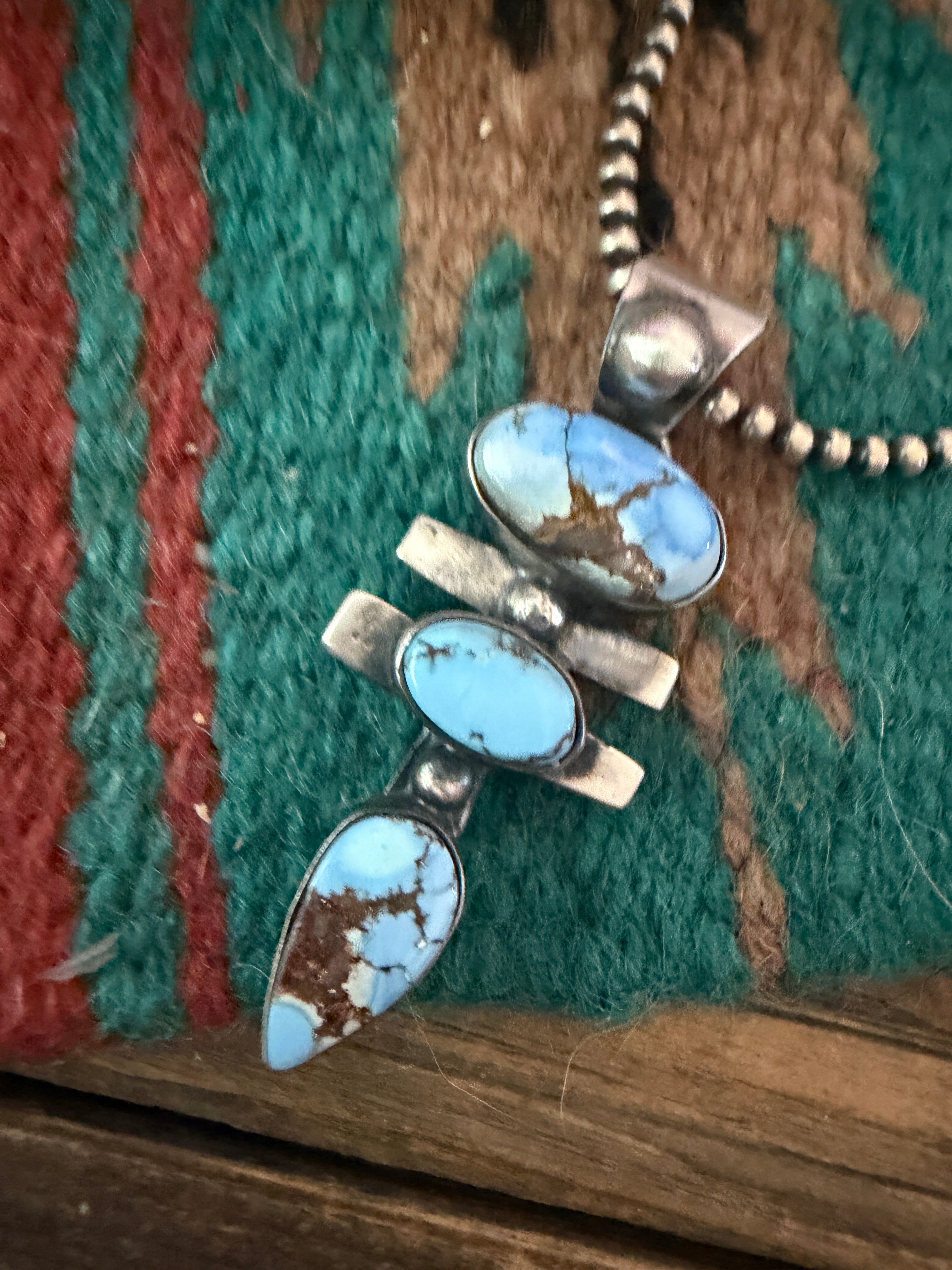Handcrafted Sterling Silver & Golden Hills Turquoise Pendant by Chimney Butte
