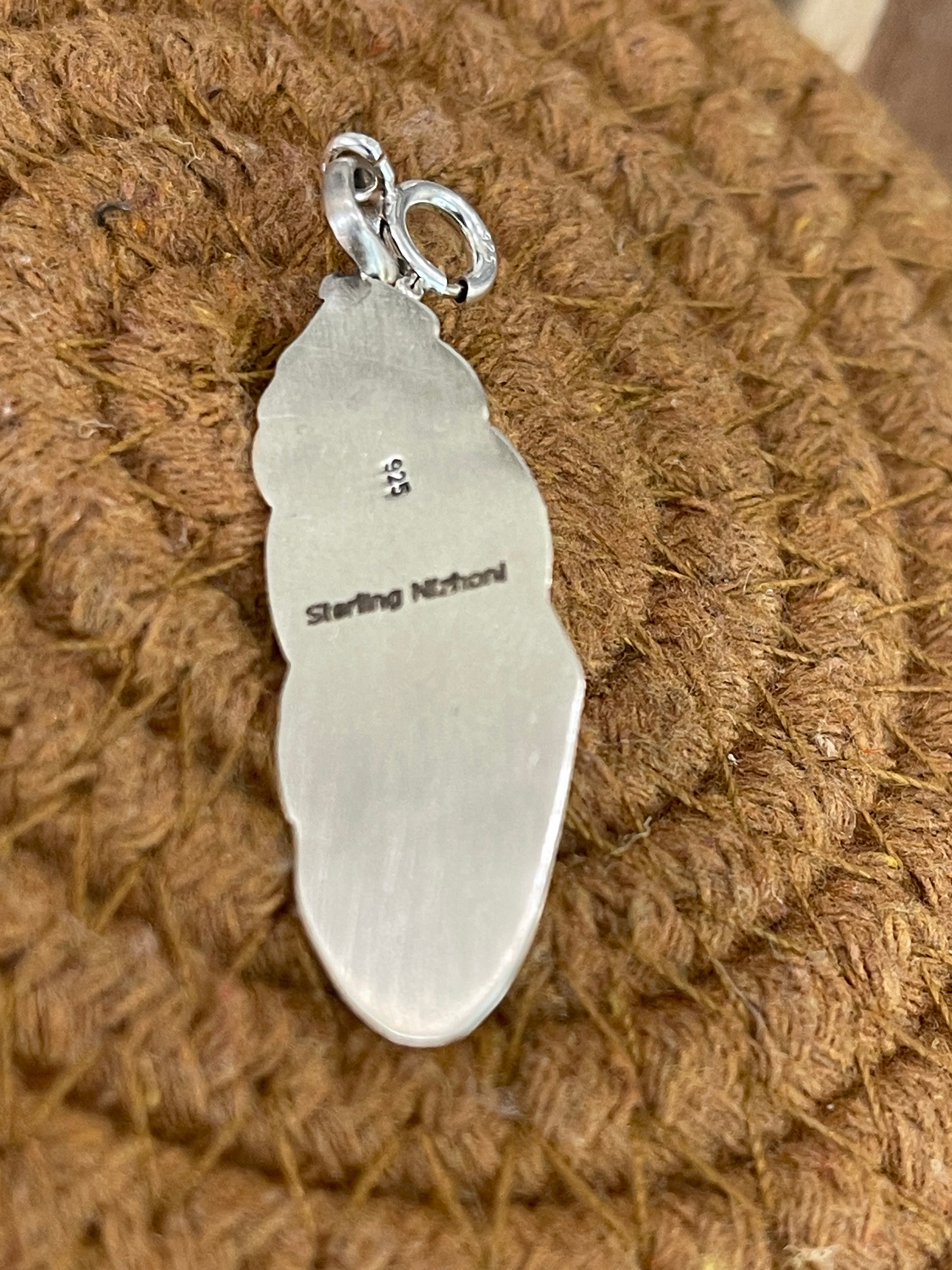 Handmade Sterling Silver & Turquoise Feather Charm