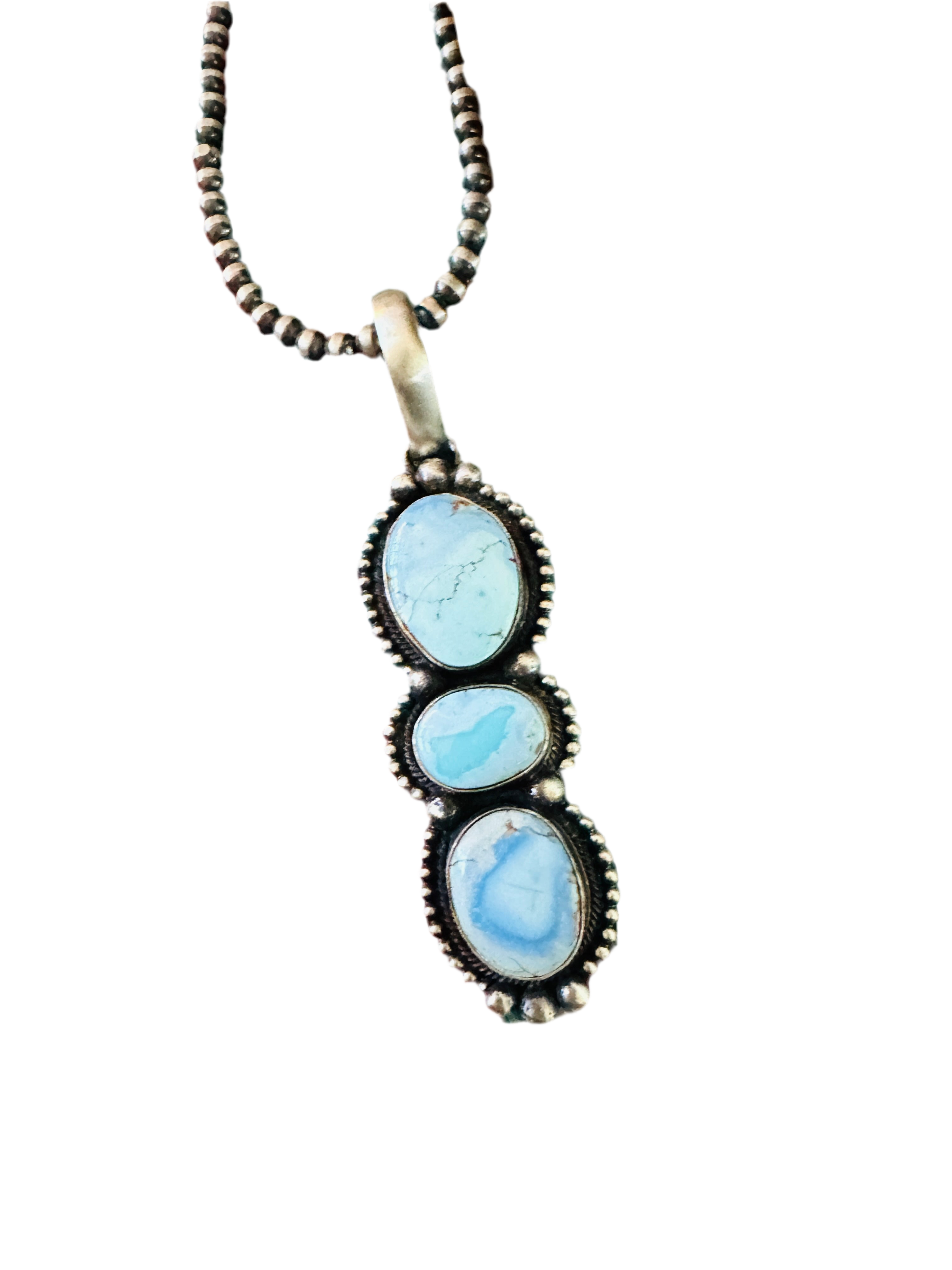 Handcrafted Golden Hills Turquoise & Sterling Silver Pendant