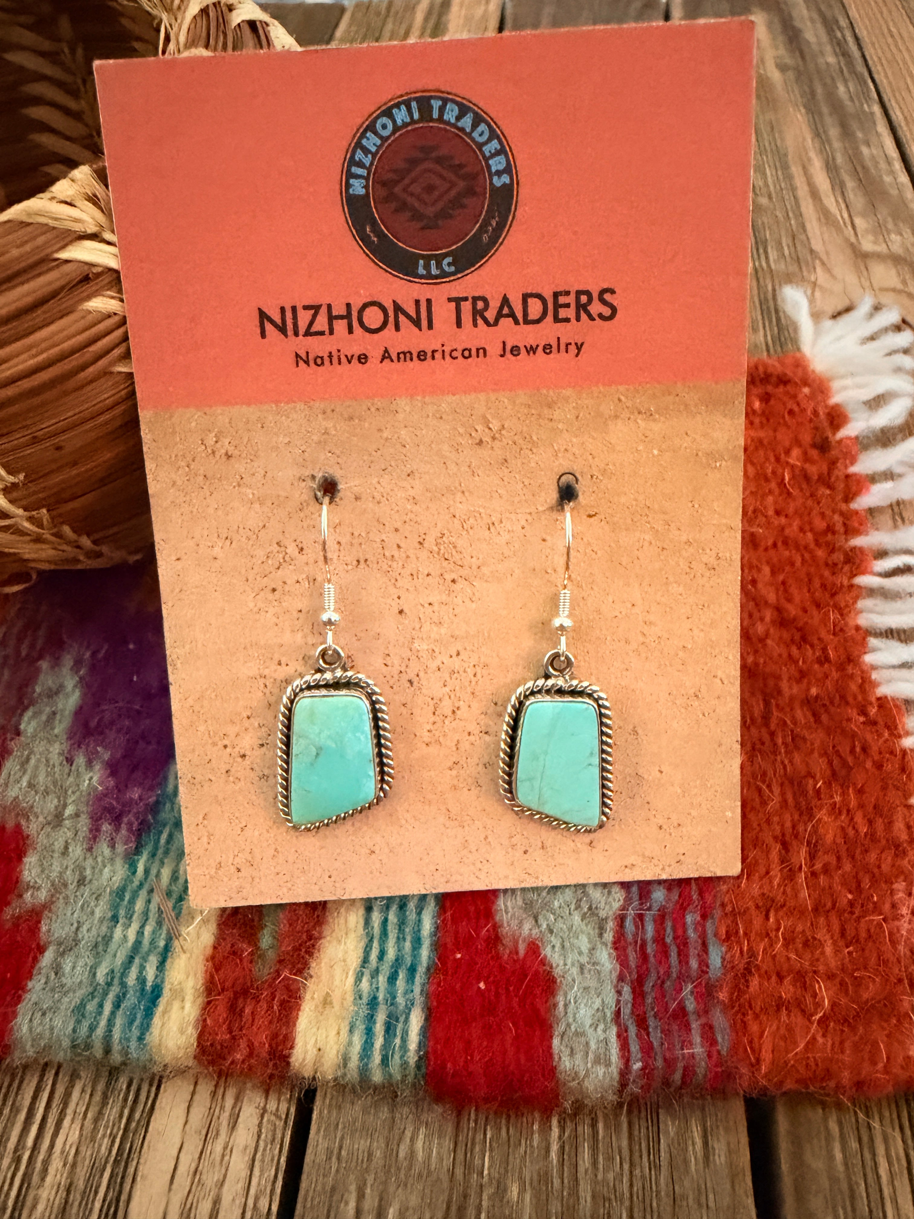 Handcrafted Turquoise & Sterling Silver Dangle Earrings