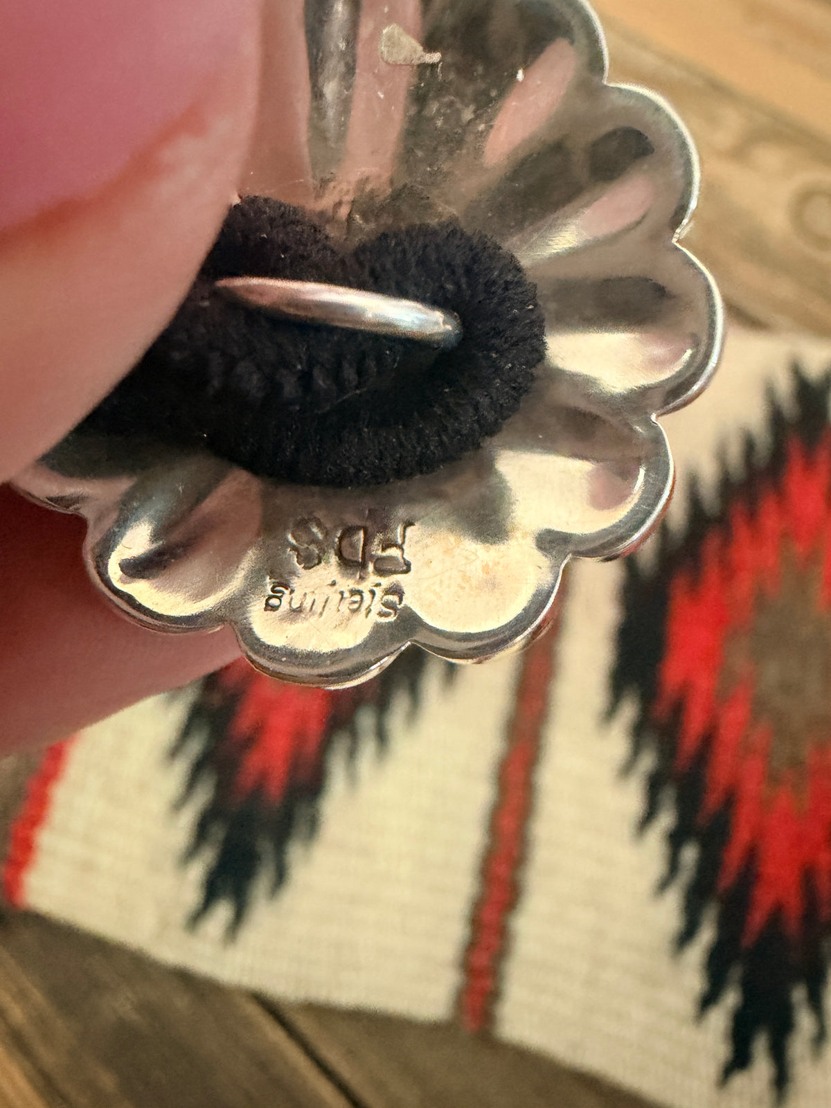 Handcrafted Multi Stone & Sterling Silver Inlay Sun Face Hair Tie Charm