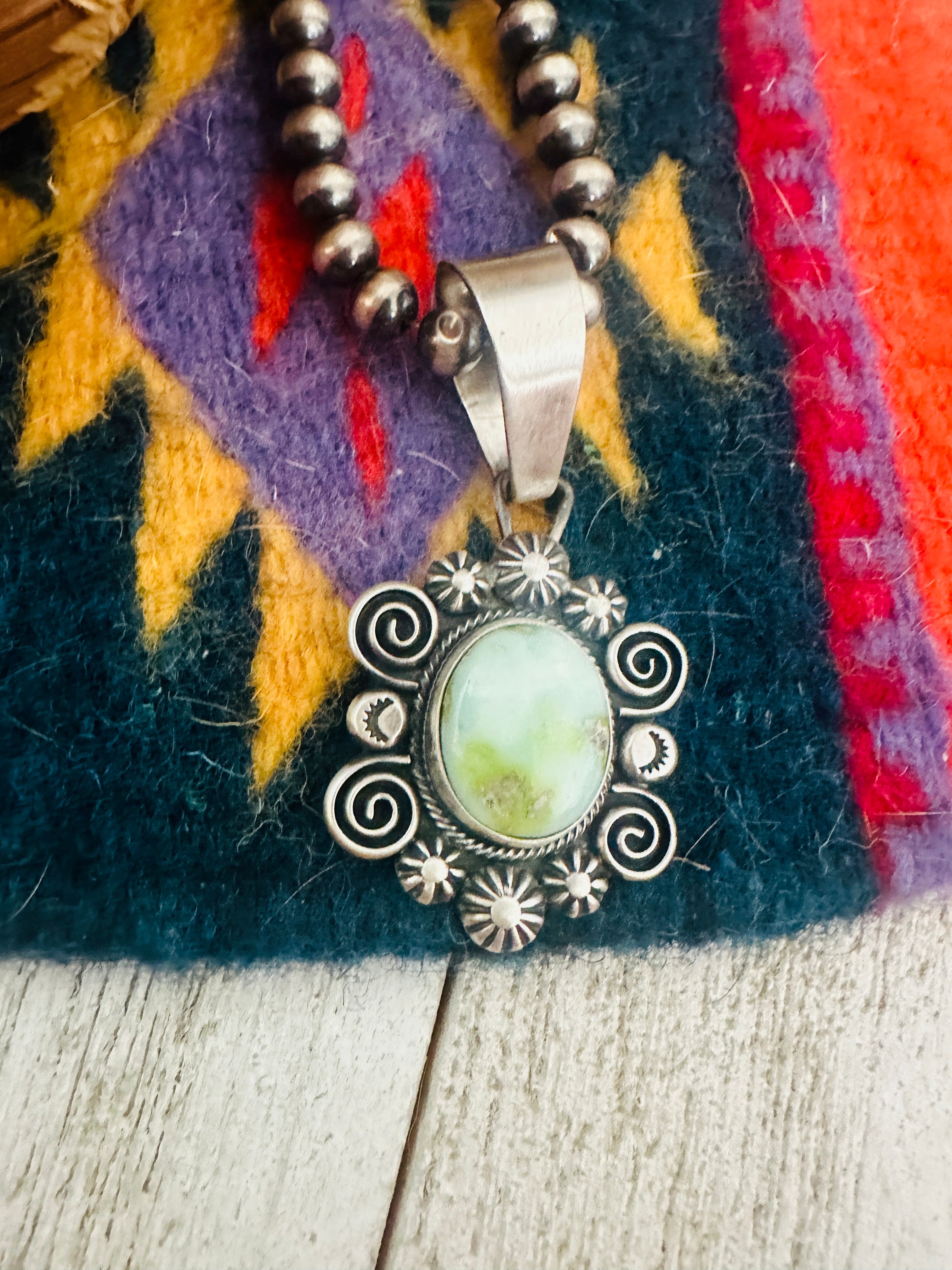 Navajo Palomino Turquoise & Sterling Silver Pendant