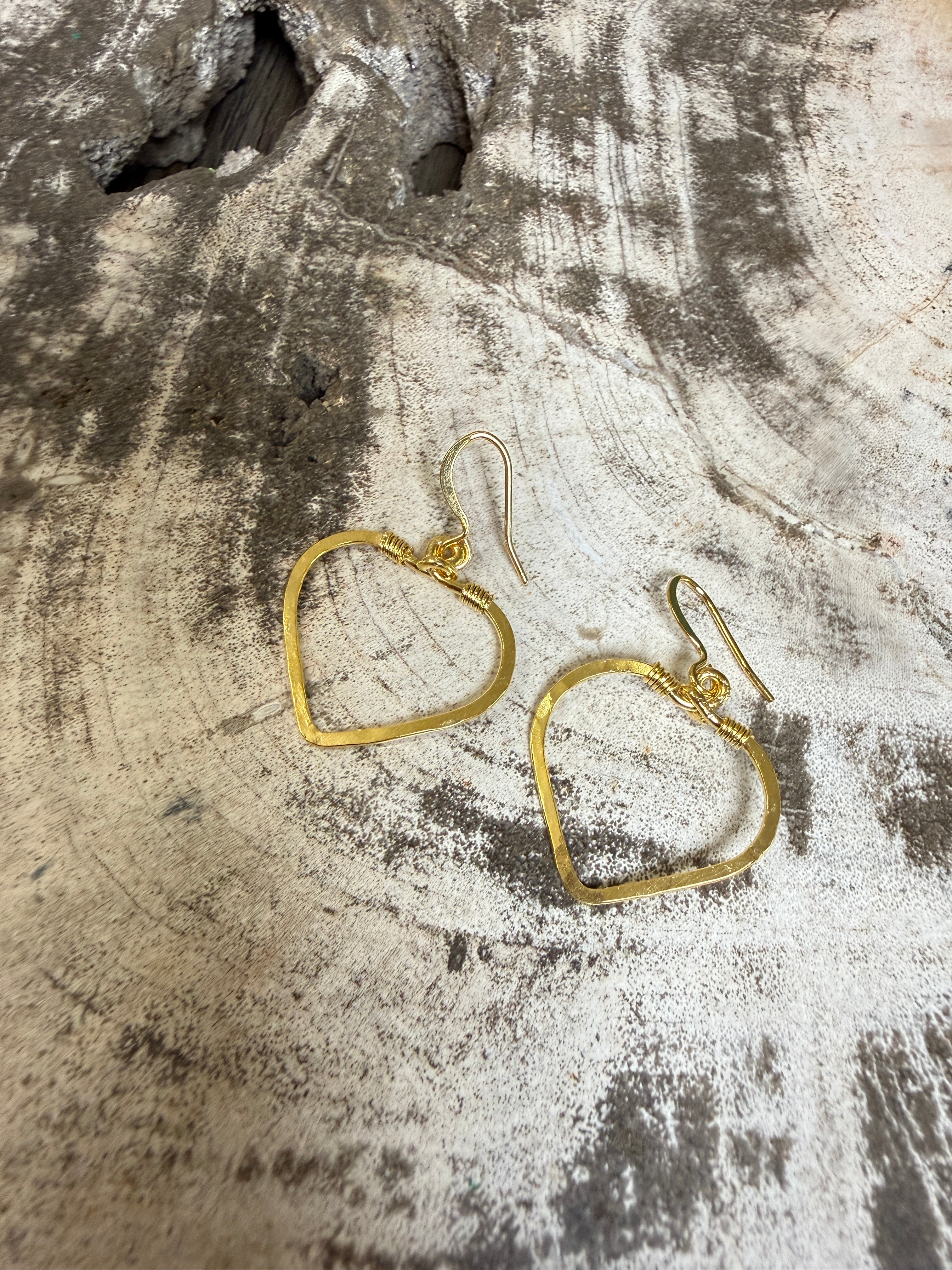 “The Golden Collection” GOLD HEART Handmade Gold Plated Earrings