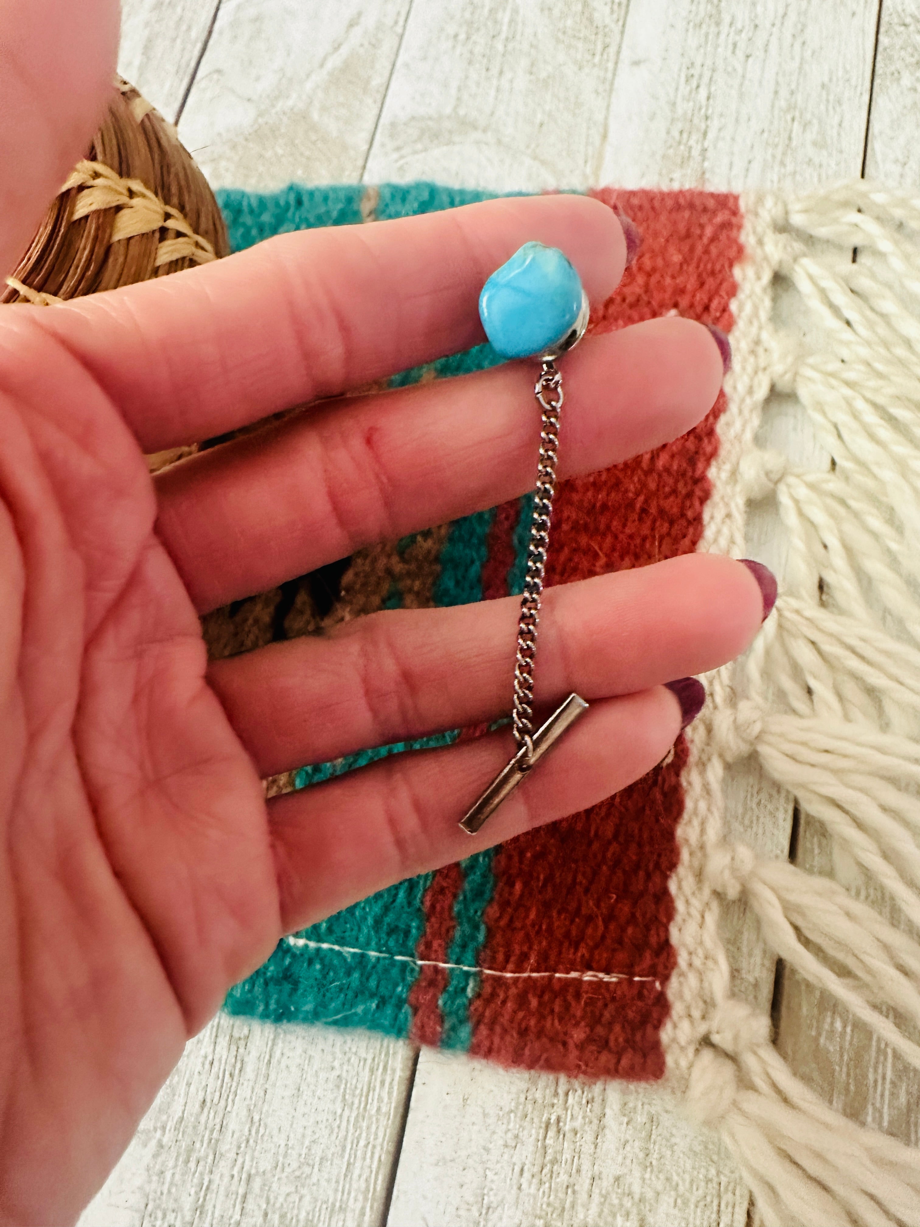 Navajo Turquoise & Sterling Silver Tie Tack