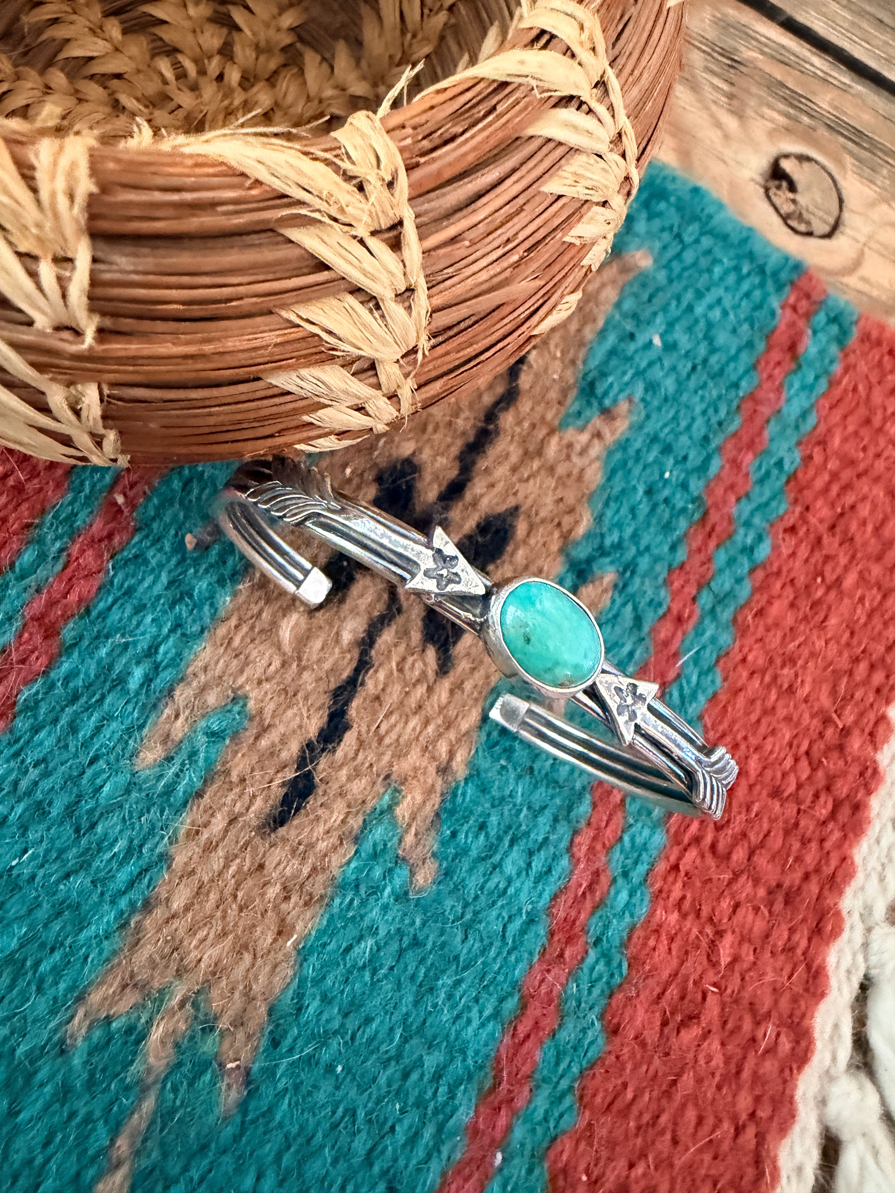 Handcrafted Sterling Silver & Turquoise Arrow Cuff Bracelet