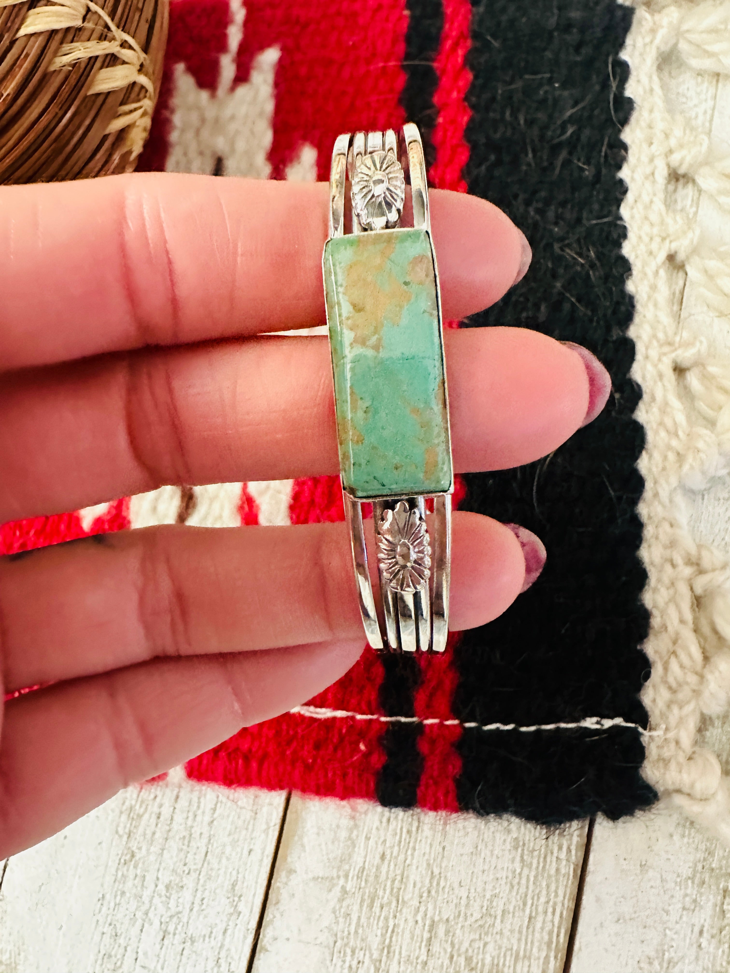 Navajo Royston Turquoise & Sterling Silver Cuff Bracelet