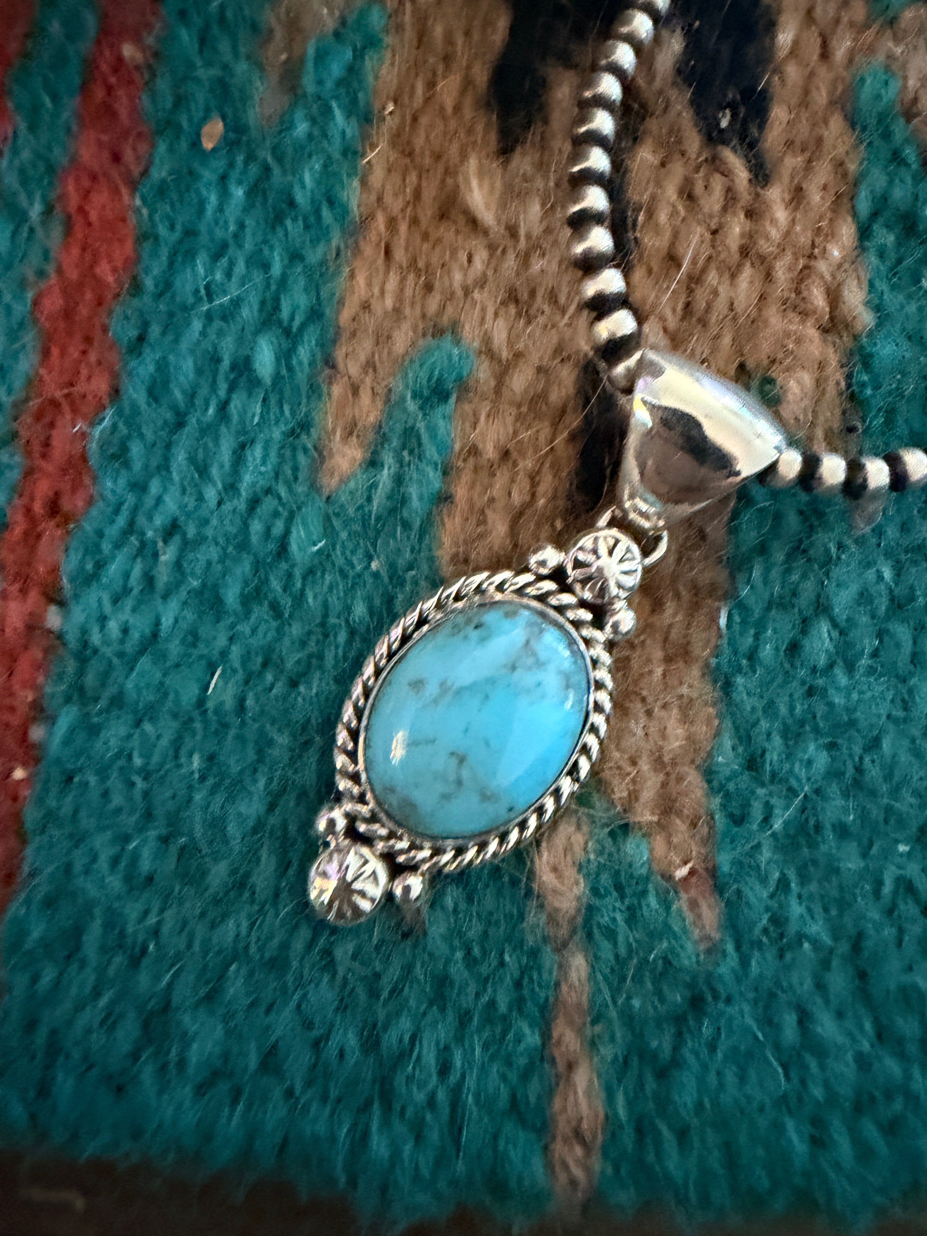 Handcrafted Sterling Silver and Turquoise Pendant