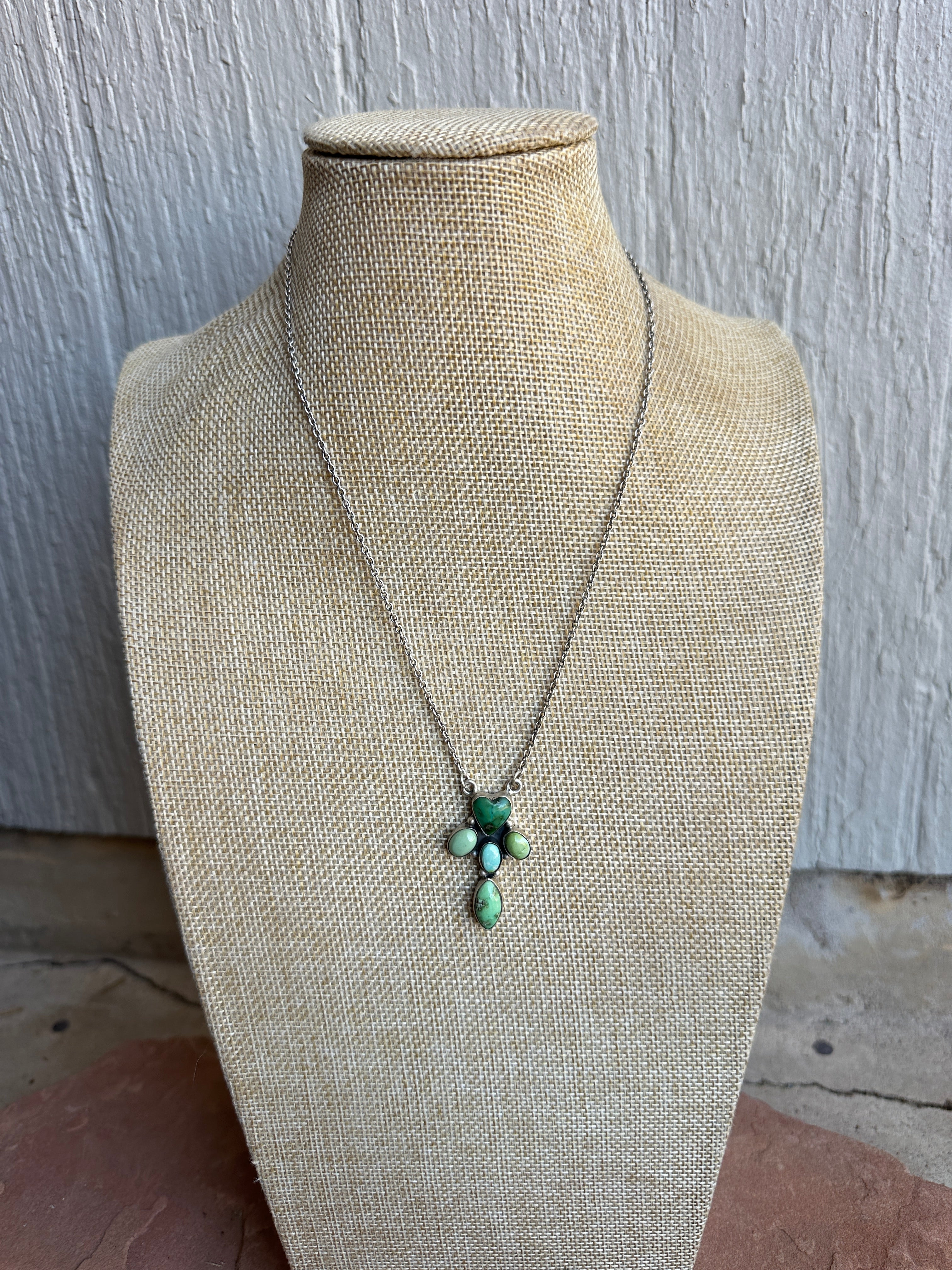 Beautiful Handmade Sterling Silver & Sonoran Mountain Turquoise Heart Necklace