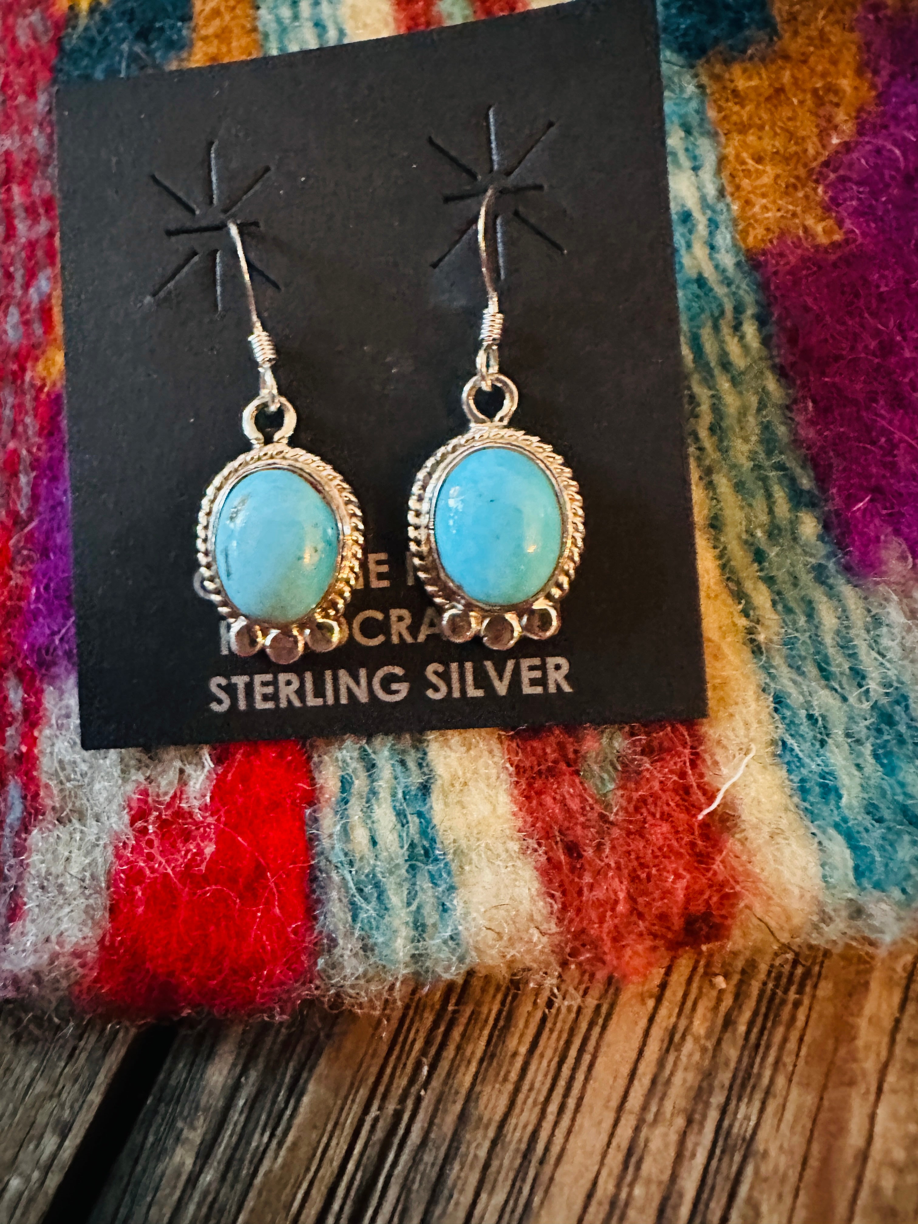 Handcrafted Turquoise & Sterling Silver Dangle Earrings