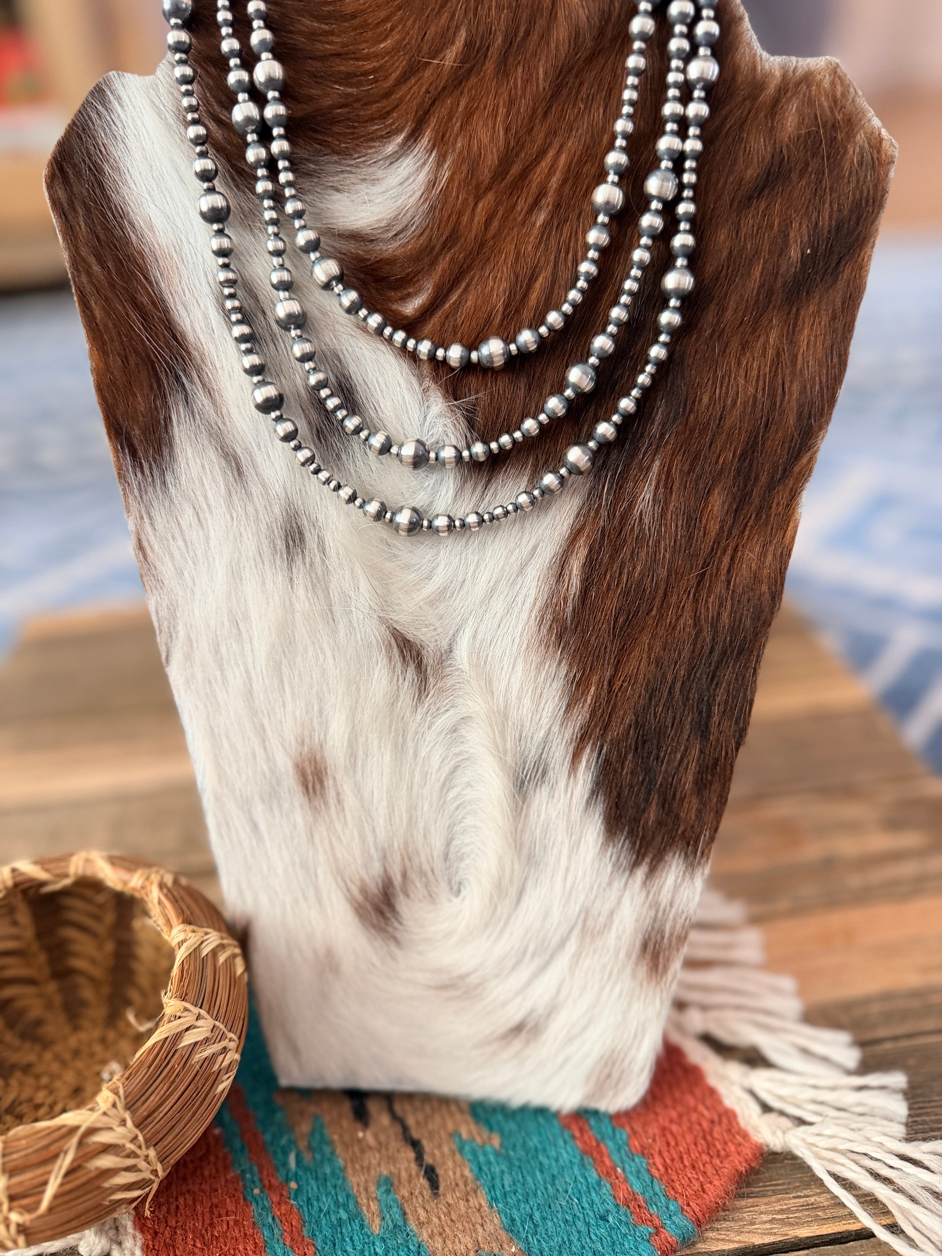Handcrafted Sterling Silver Pearl Beaded Necklace