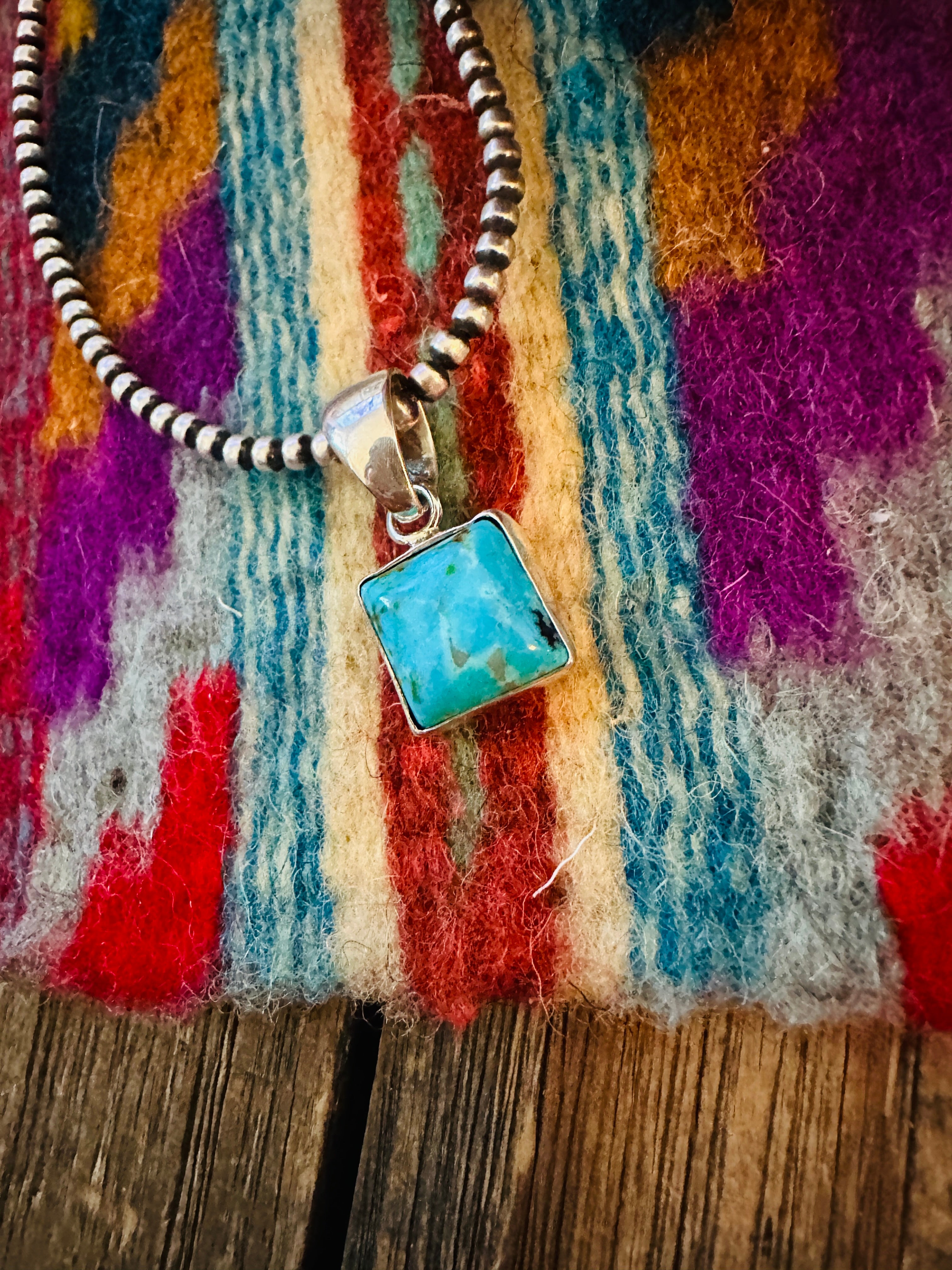 Handcrafted Sterling Silver & Turquoise Pendant