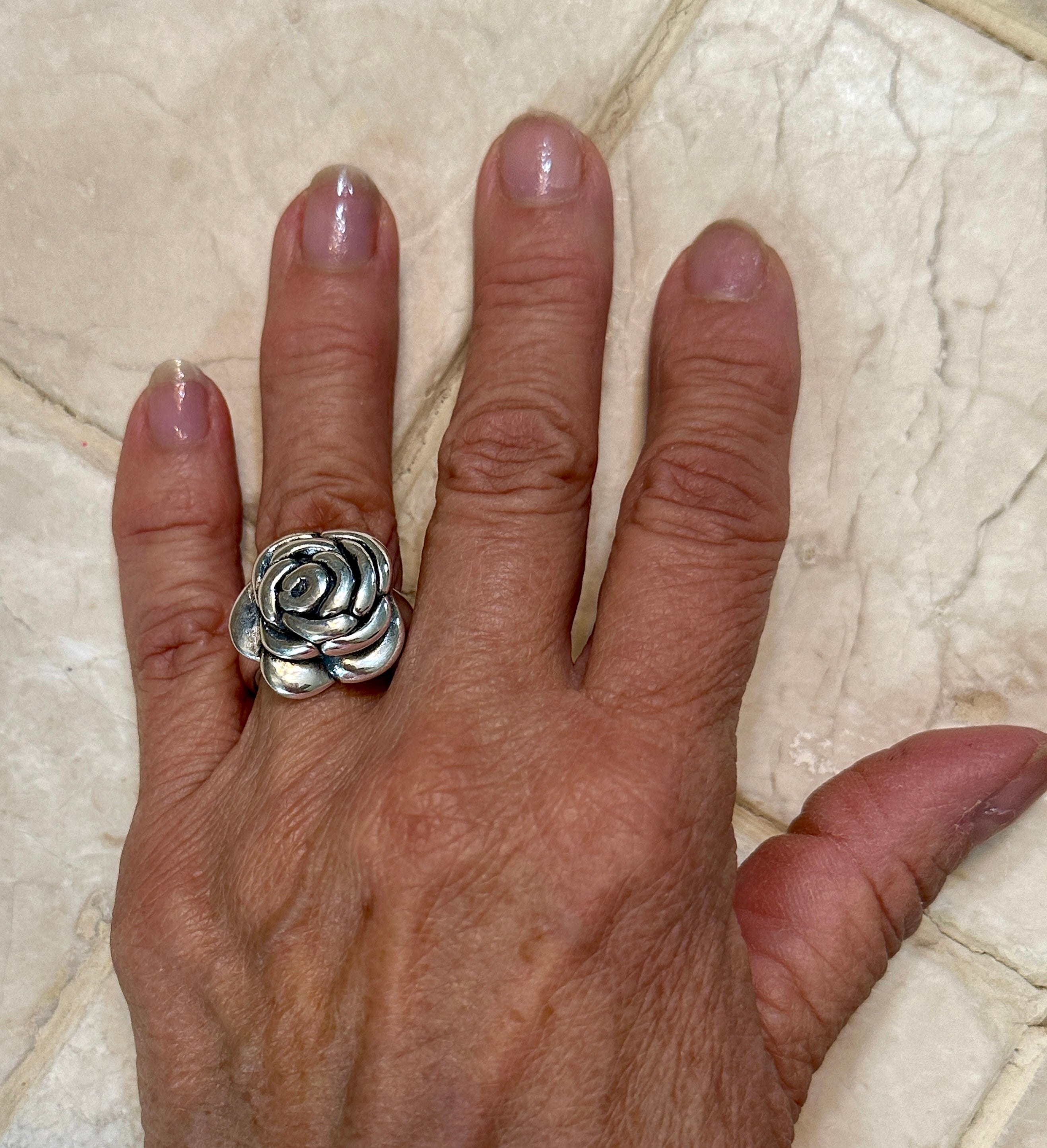 Rose Sterling Silver Ring