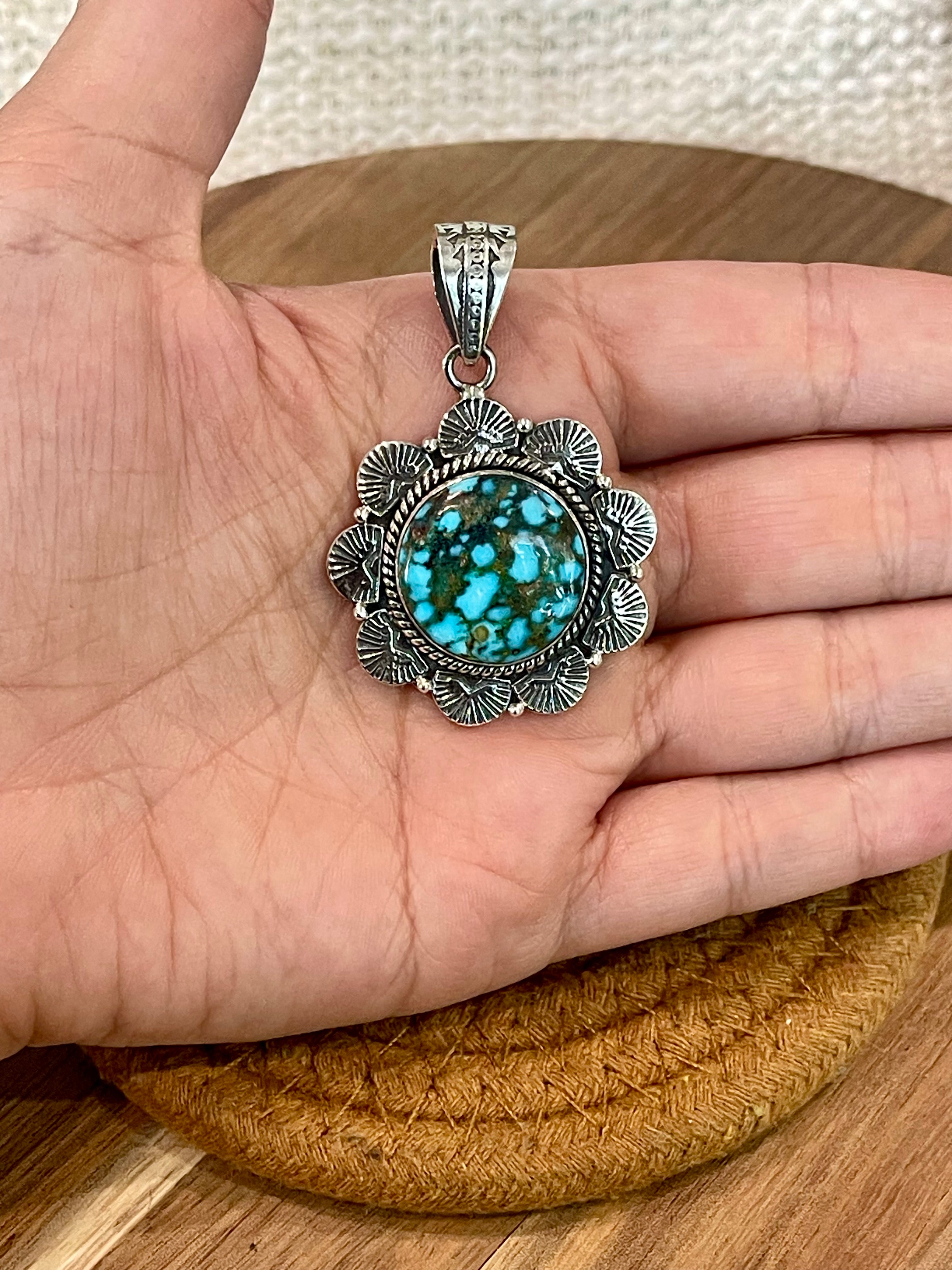 Handmade Sterling Silver & Sonoran Mountain Turquoise Pendant