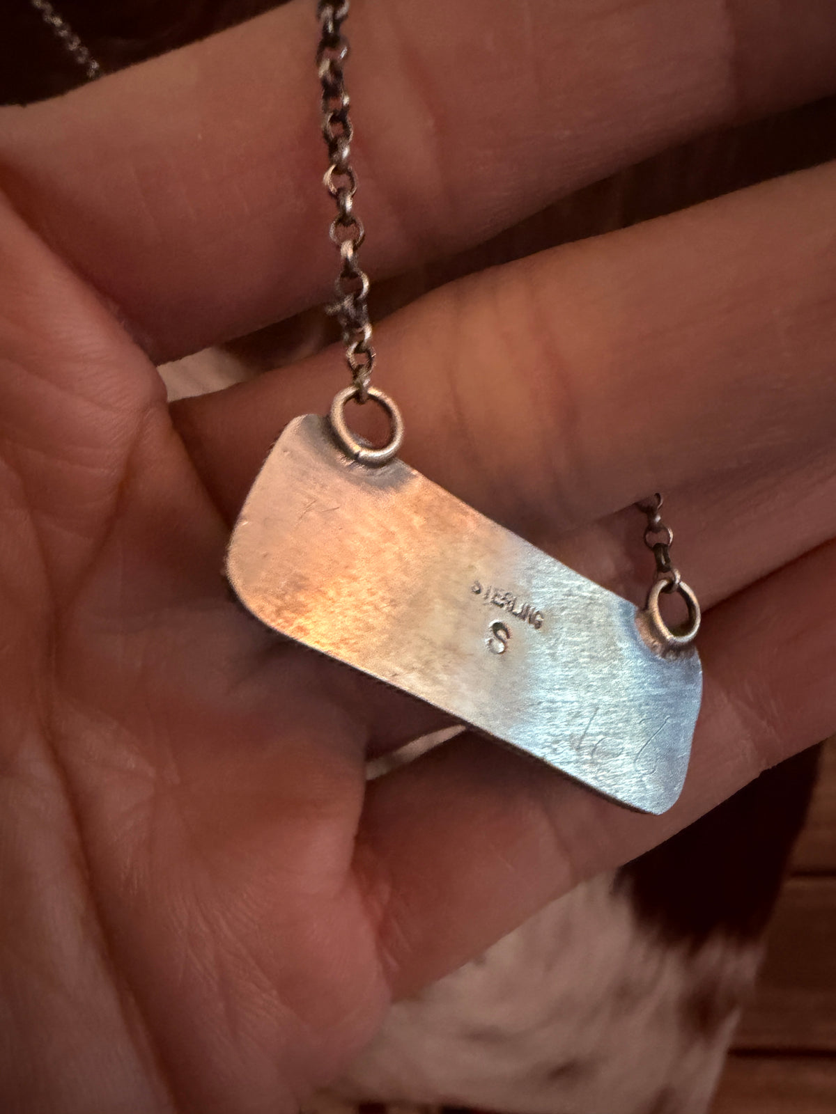 Handcrafted Turquoise & Sterling Silver Bar Necklace
