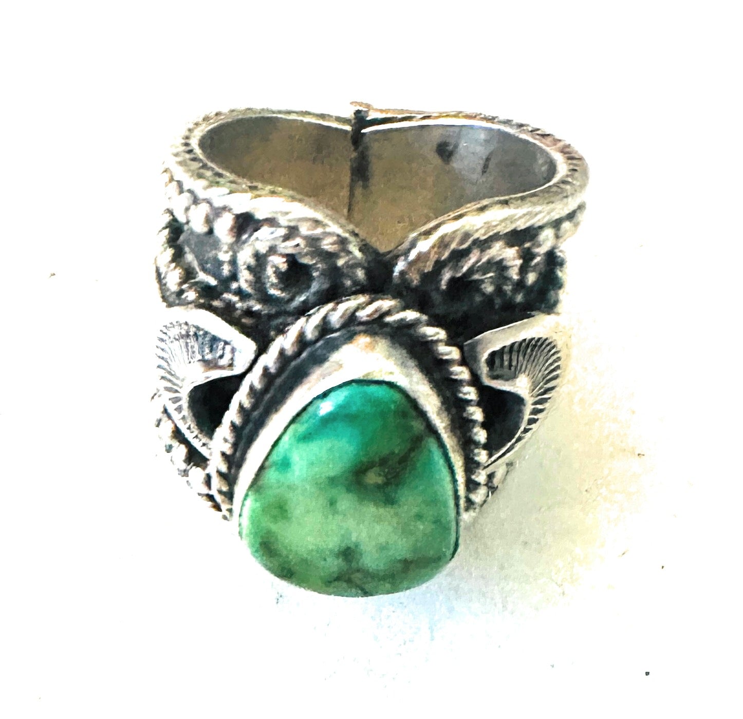 Navajo Sterling Silver and Turquoise Ring Size 9 by Hemerson Brown