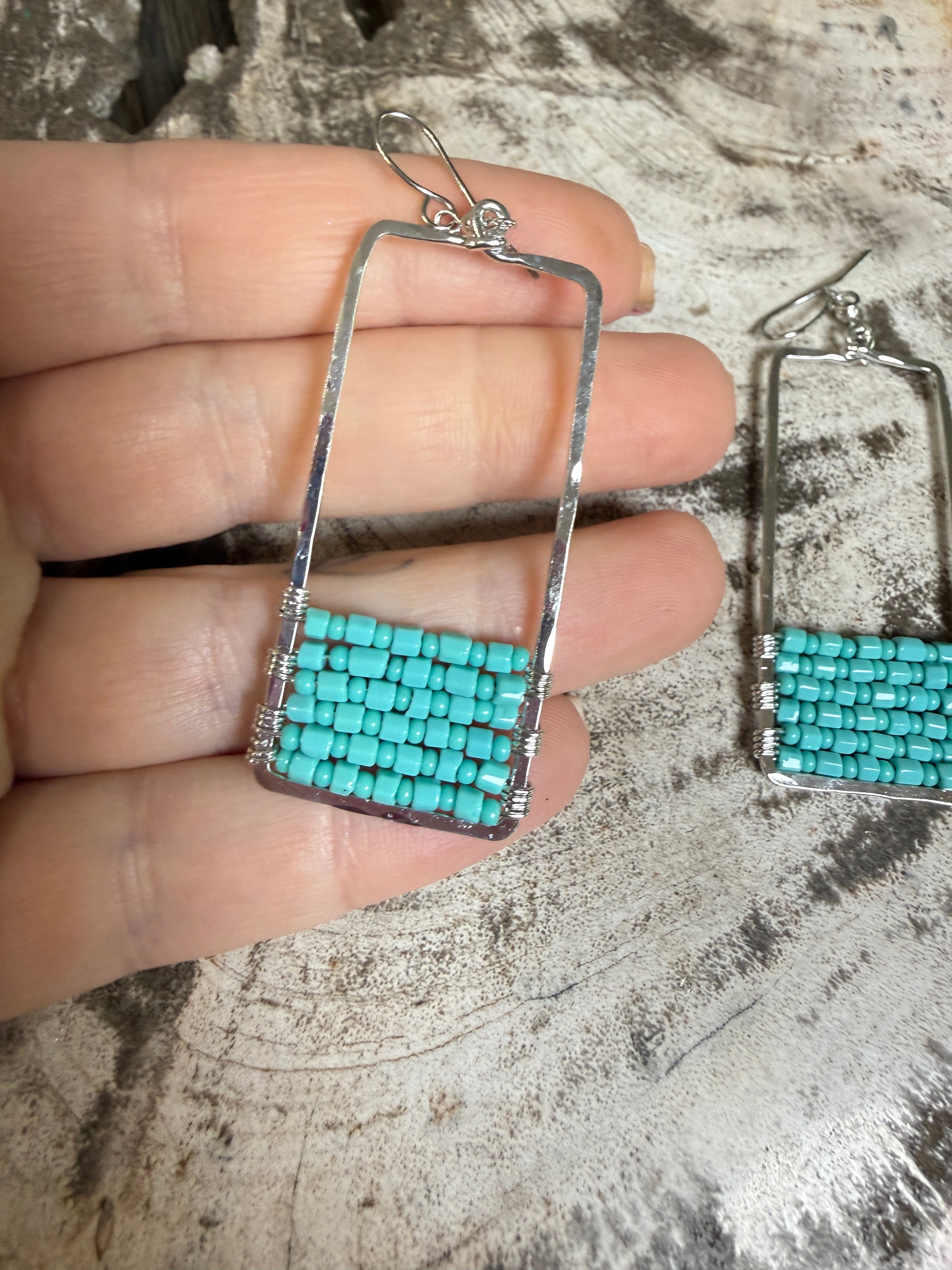 “The Golden Collection” Wanderlust Handmade Turquoise Beaded Earrings