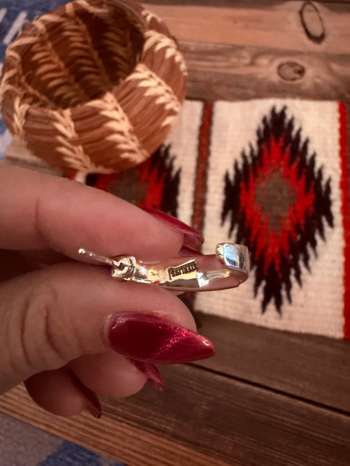 Handcrafted Sterling Silver, Spiny Oyster & Turquoise Hoop Earrings